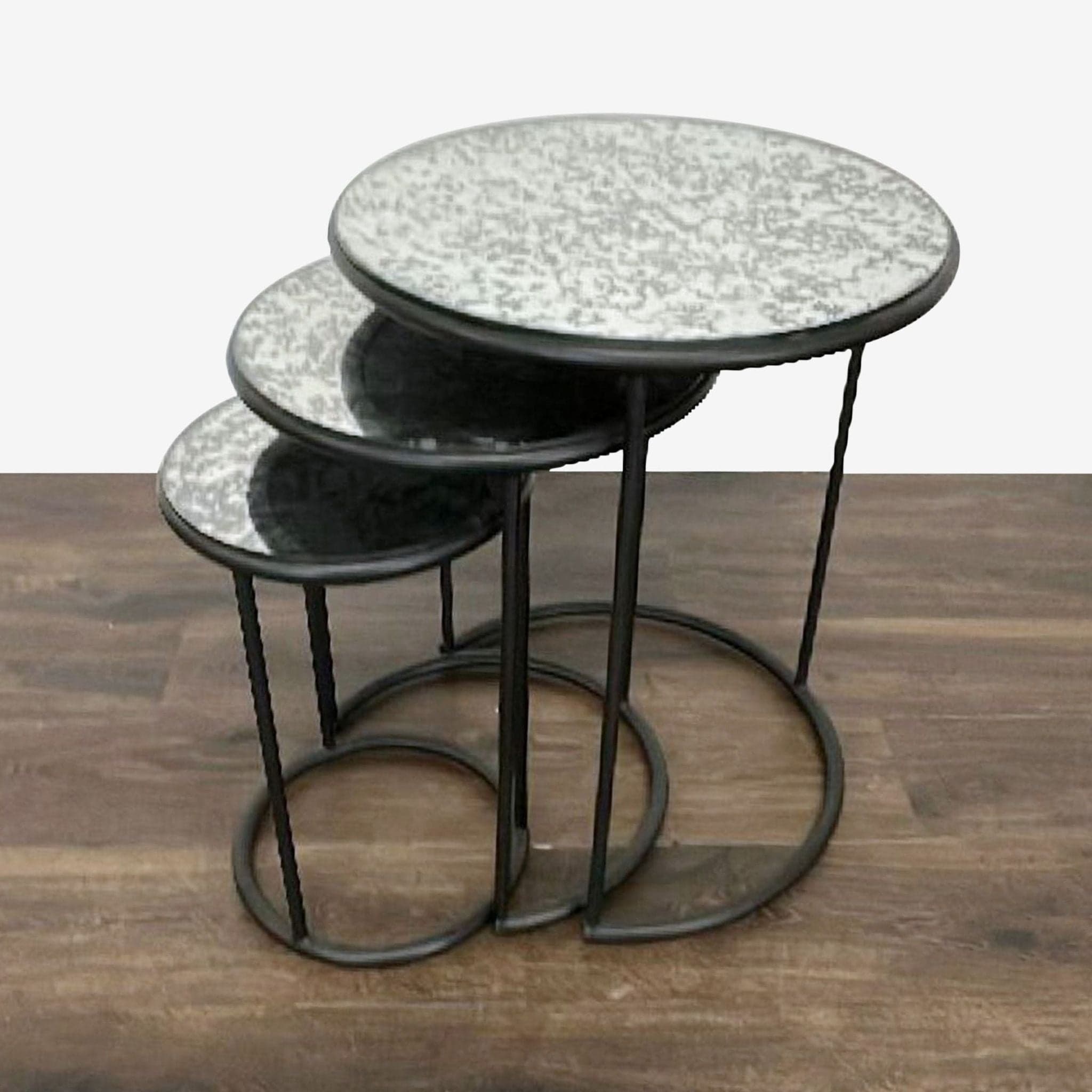 Pottery Barn Mirrored Nesting Tables - Image 1