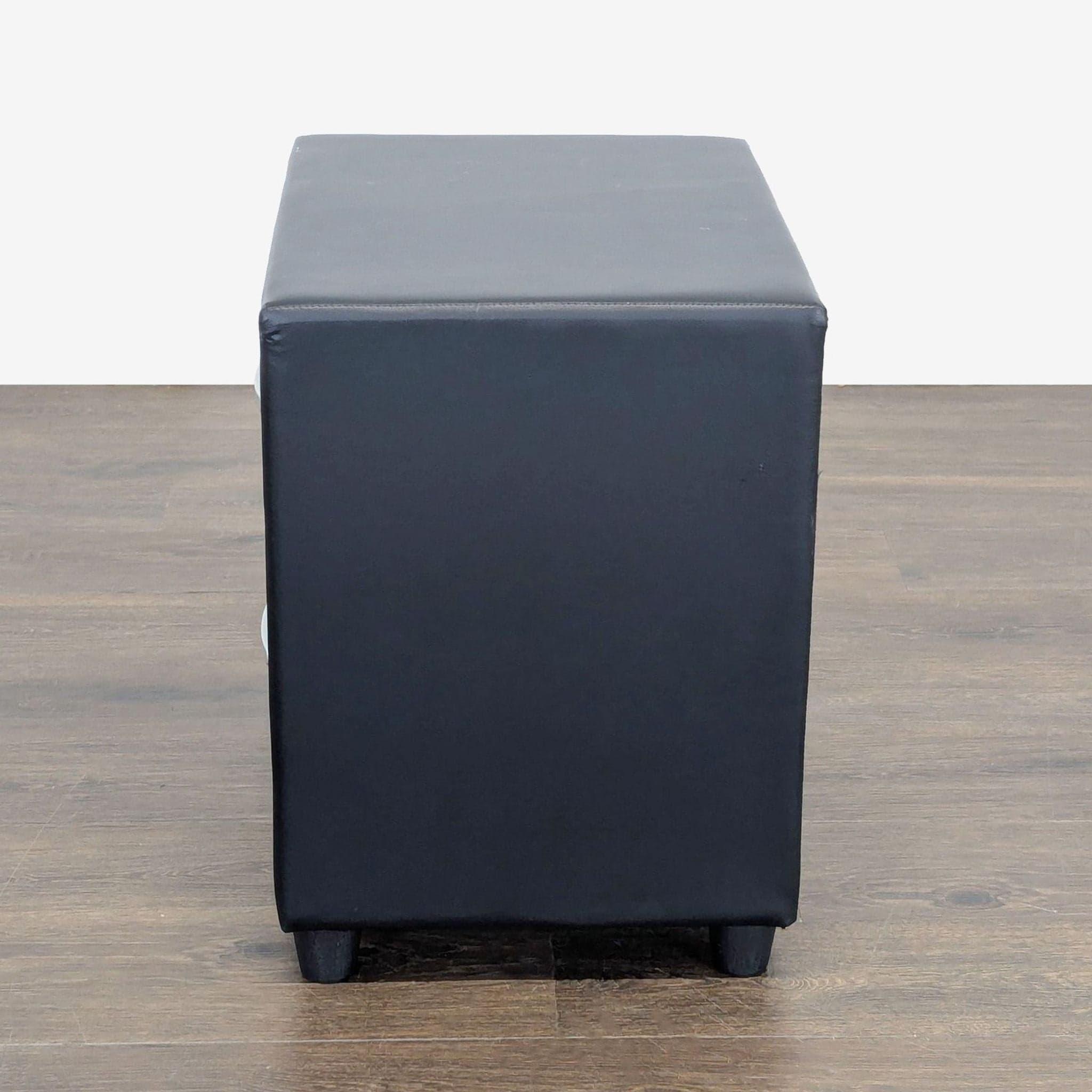 Zenon Two Drawer Nightstand in Faux Leather - Thumbnail 4