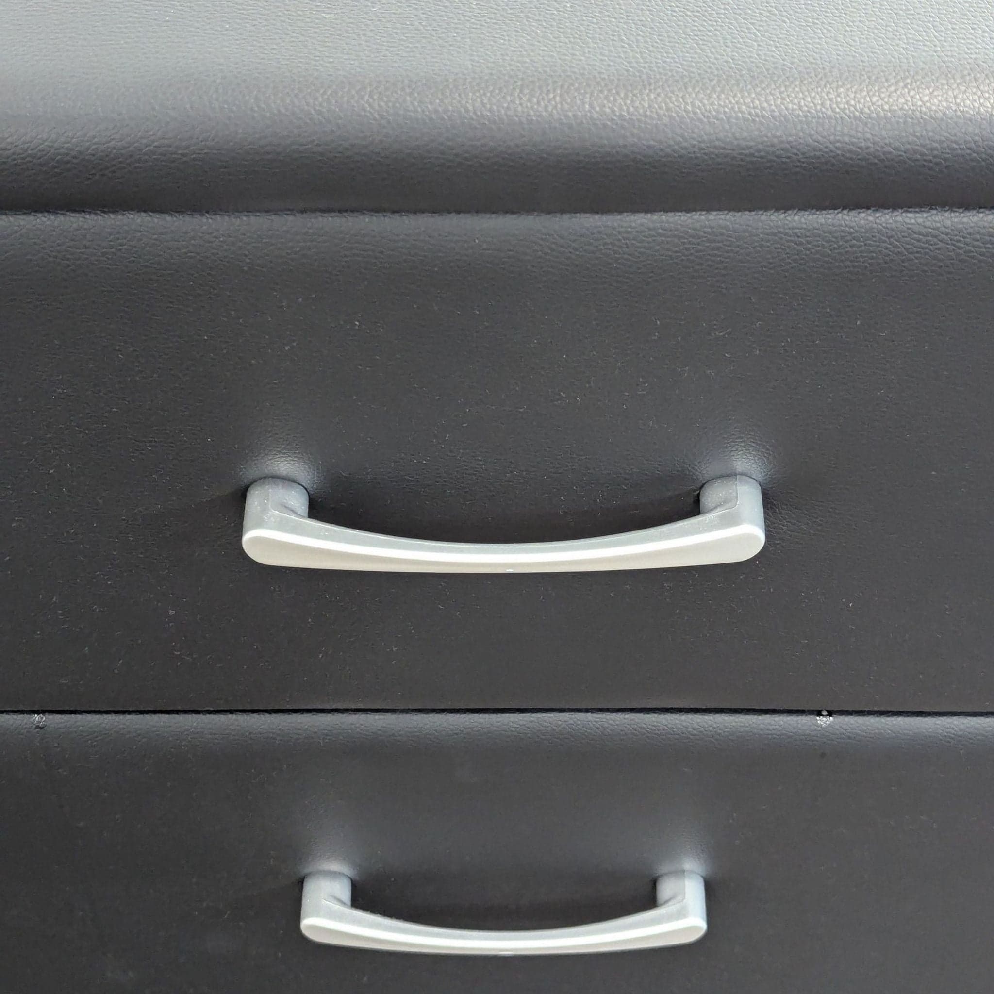 Zenon Two Drawer Nightstand in Faux Leather - Thumbnail 8