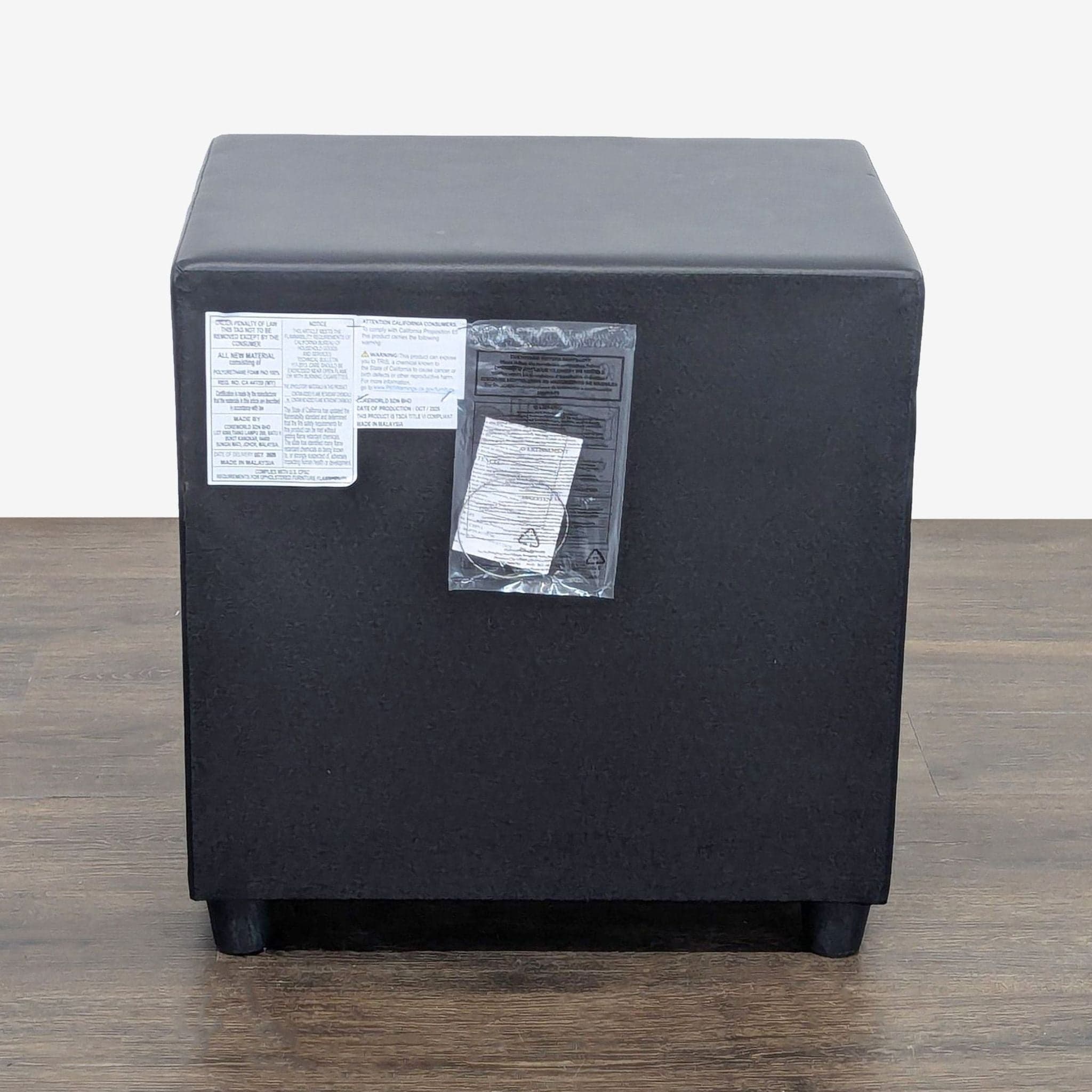 Zenon Two Drawer Nightstand in Faux Leather - Thumbnail 9