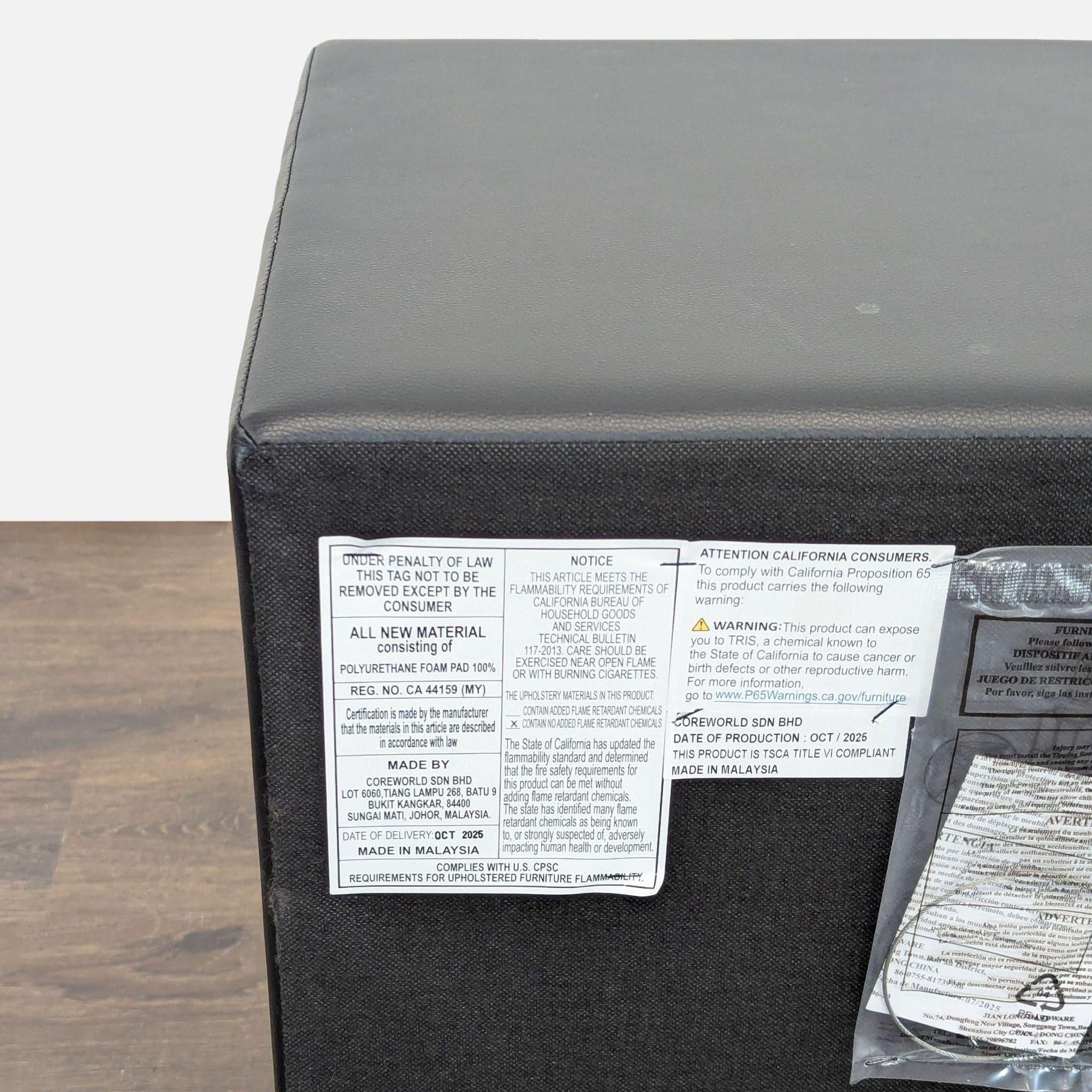 Zenon Two Drawer Nightstand in Faux Leather - Thumbnail 6