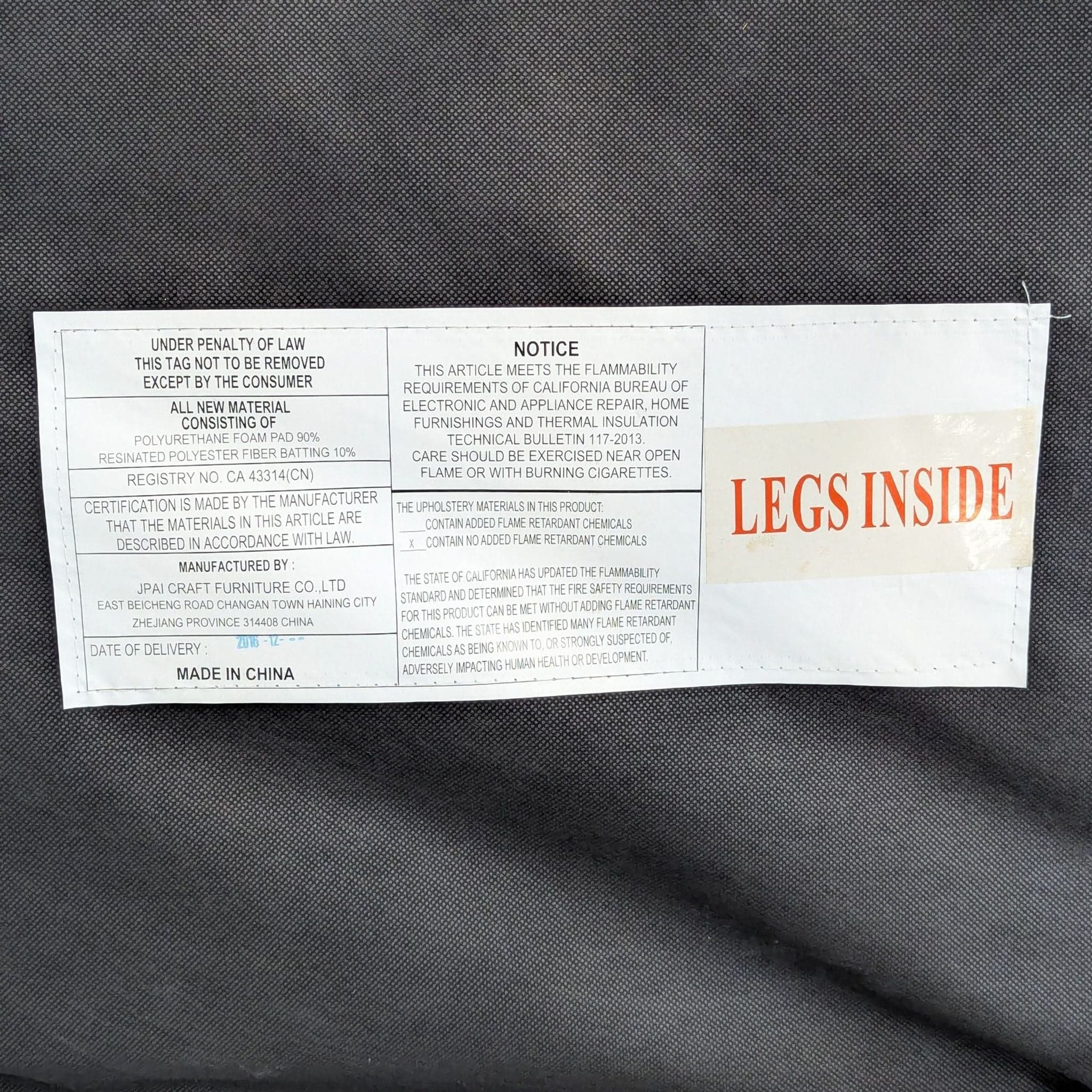 Beige Tufted Armless Lounge Chair with Wooden Legs - Thumbnail 5