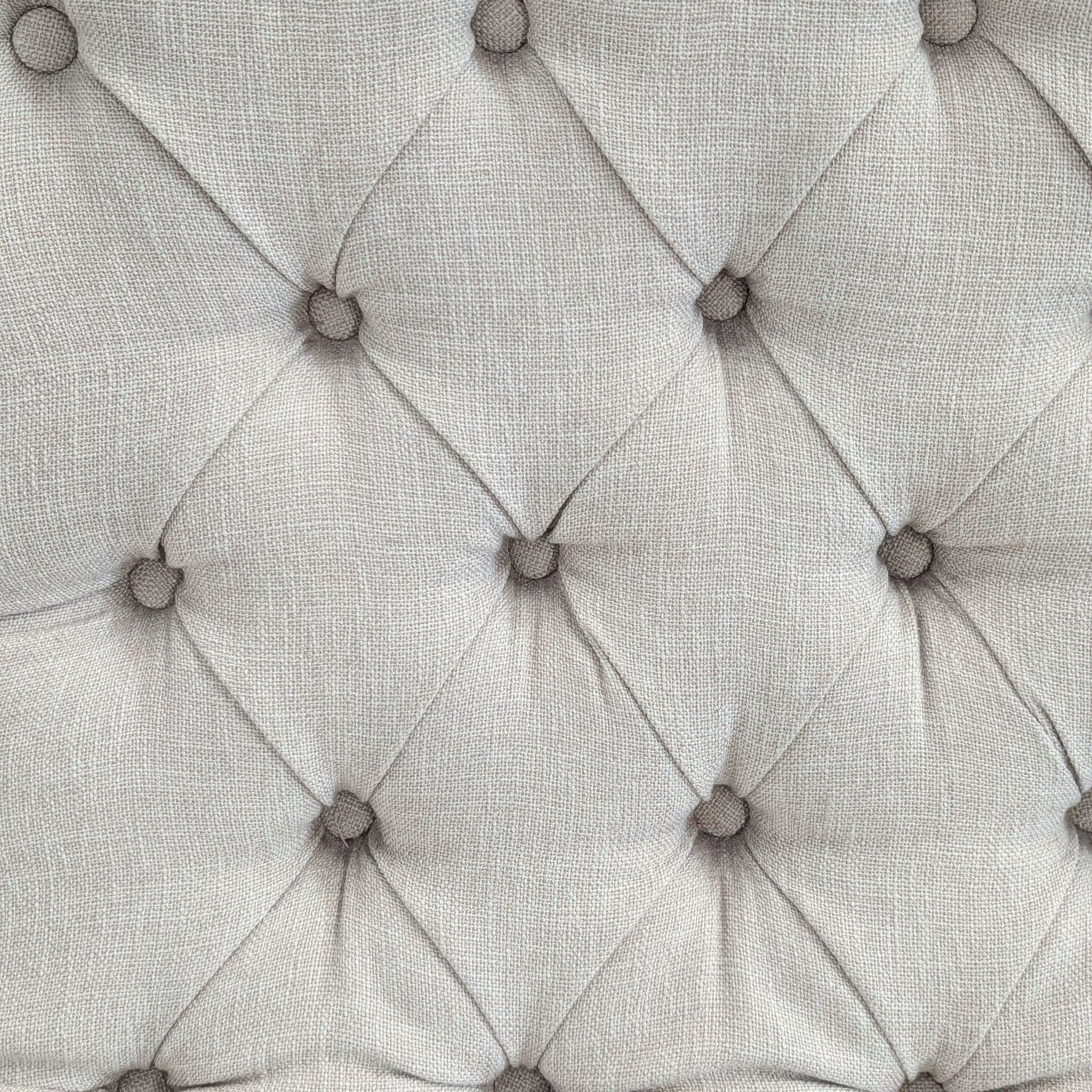 Beige Tufted Armless Lounge Chair with Wooden Legs - Thumbnail 4