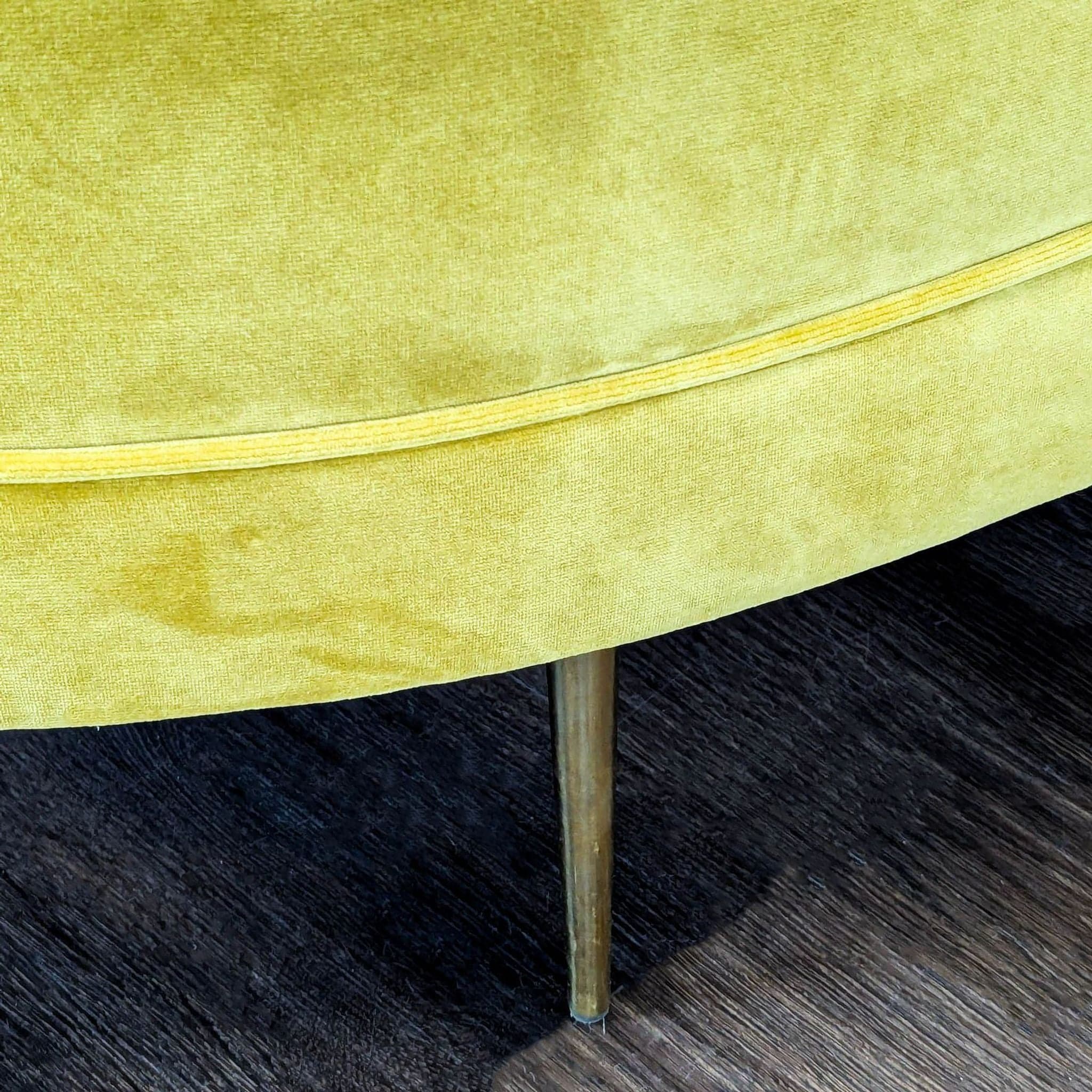 Ballard Design Button Tufted Velvet Ottoman - Thumbnail 6