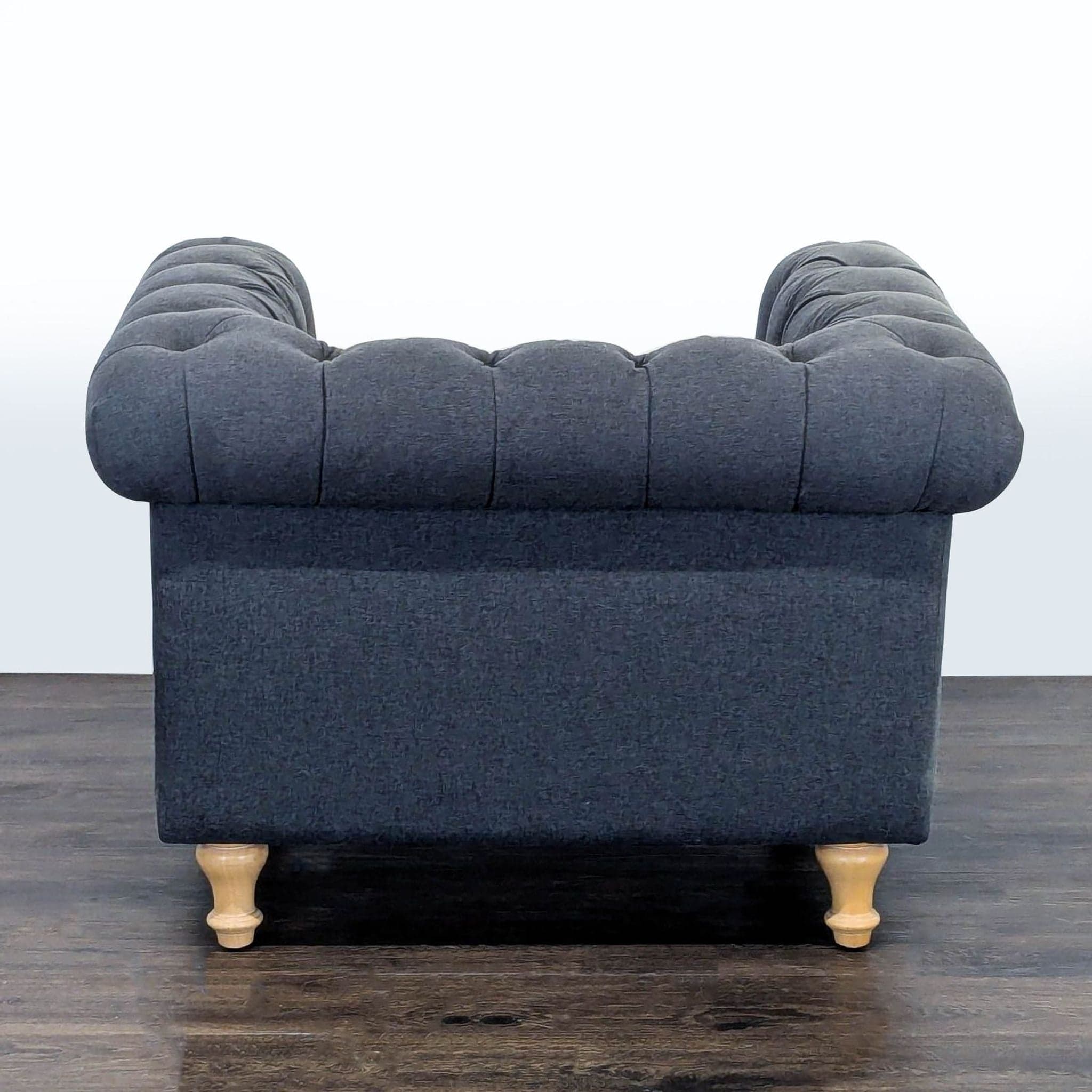 World Market Tufted Dark Gray Lounge Chair with Rolled Arms - Thumbnail 4