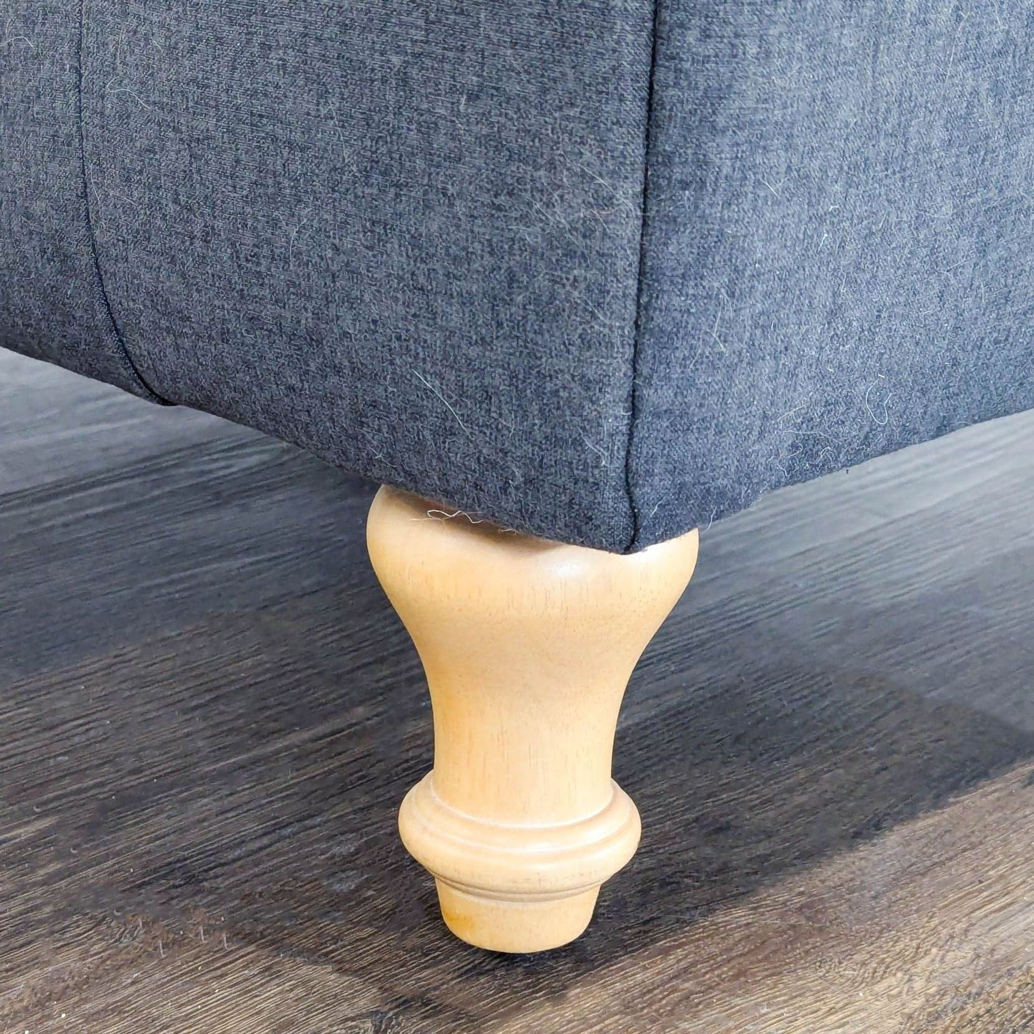 World Market Tufted Dark Gray Lounge Chair with Rolled Arms - Thumbnail 6