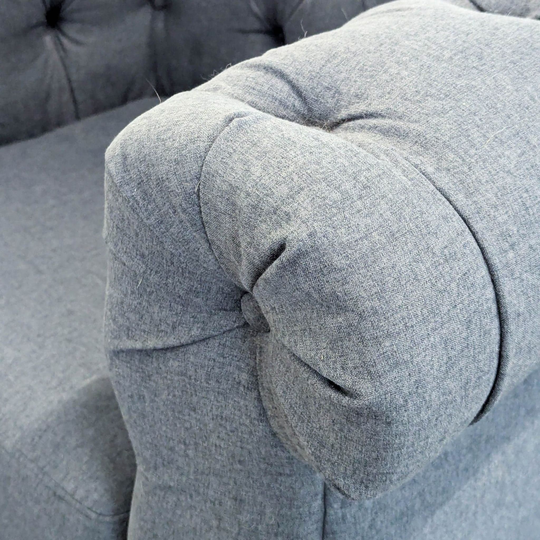 World Market Tufted Dark Gray Lounge Chair with Rolled Arms - Thumbnail 7