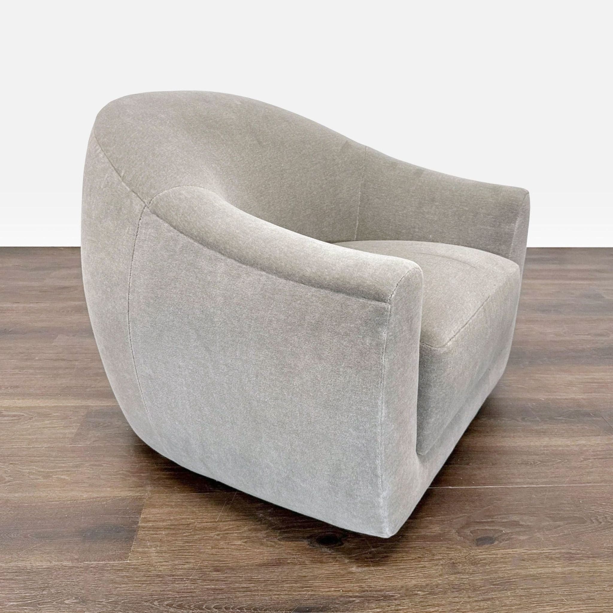 Maiden Home Oliver Modern Swivel Lounge Chair in Limestone - Thumbnail 2