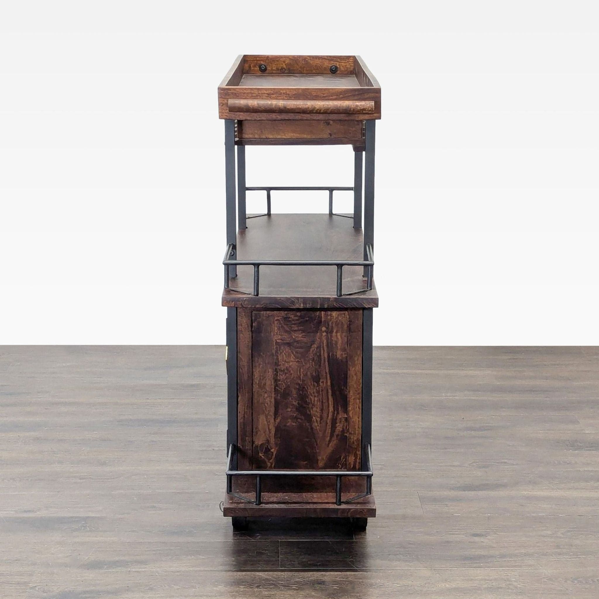 17 Stories Zamora Two Door Wine Bar Cart - Thumbnail 11