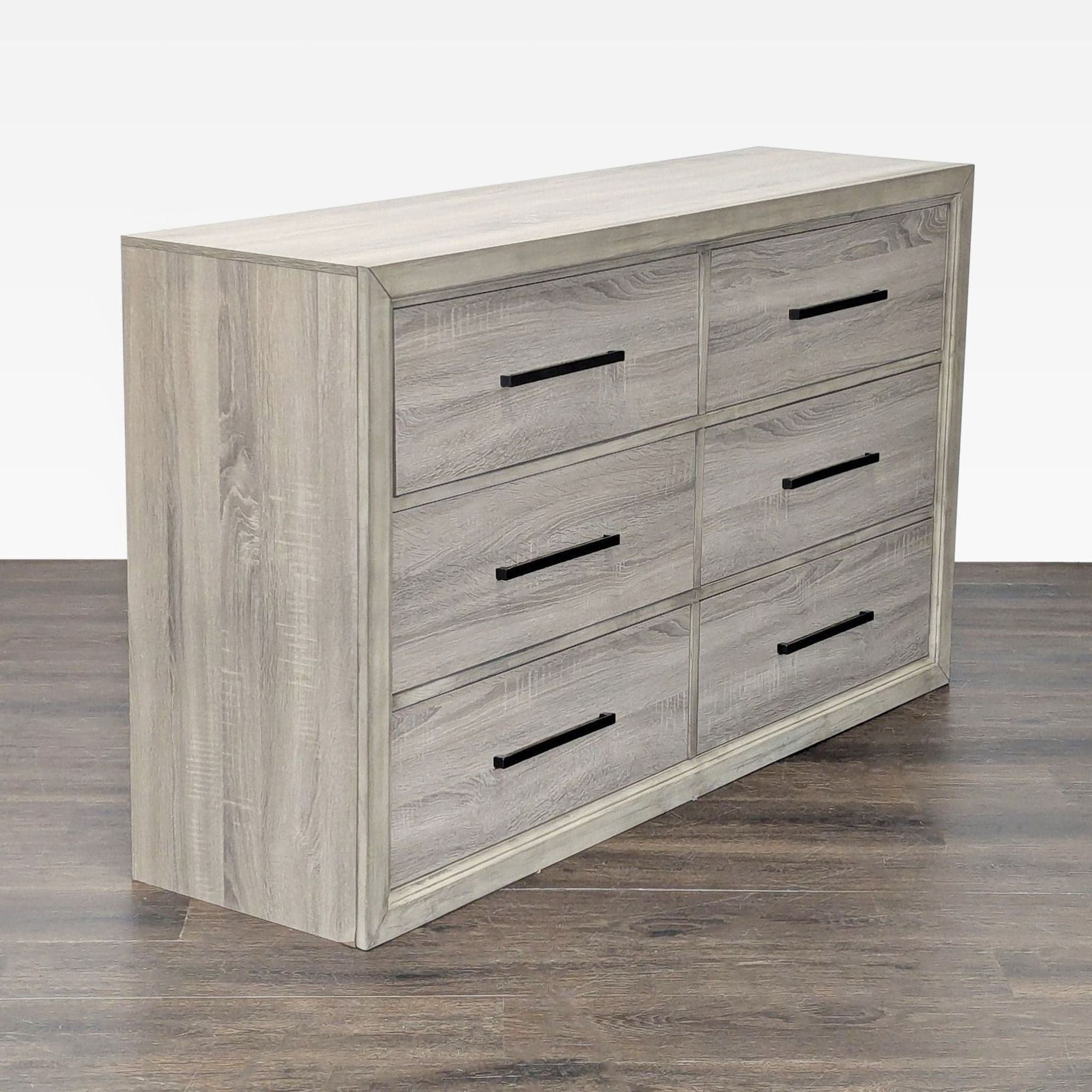 Home Meridian Modern 6-Drawer Dresser with Black Handles - Thumbnail 3