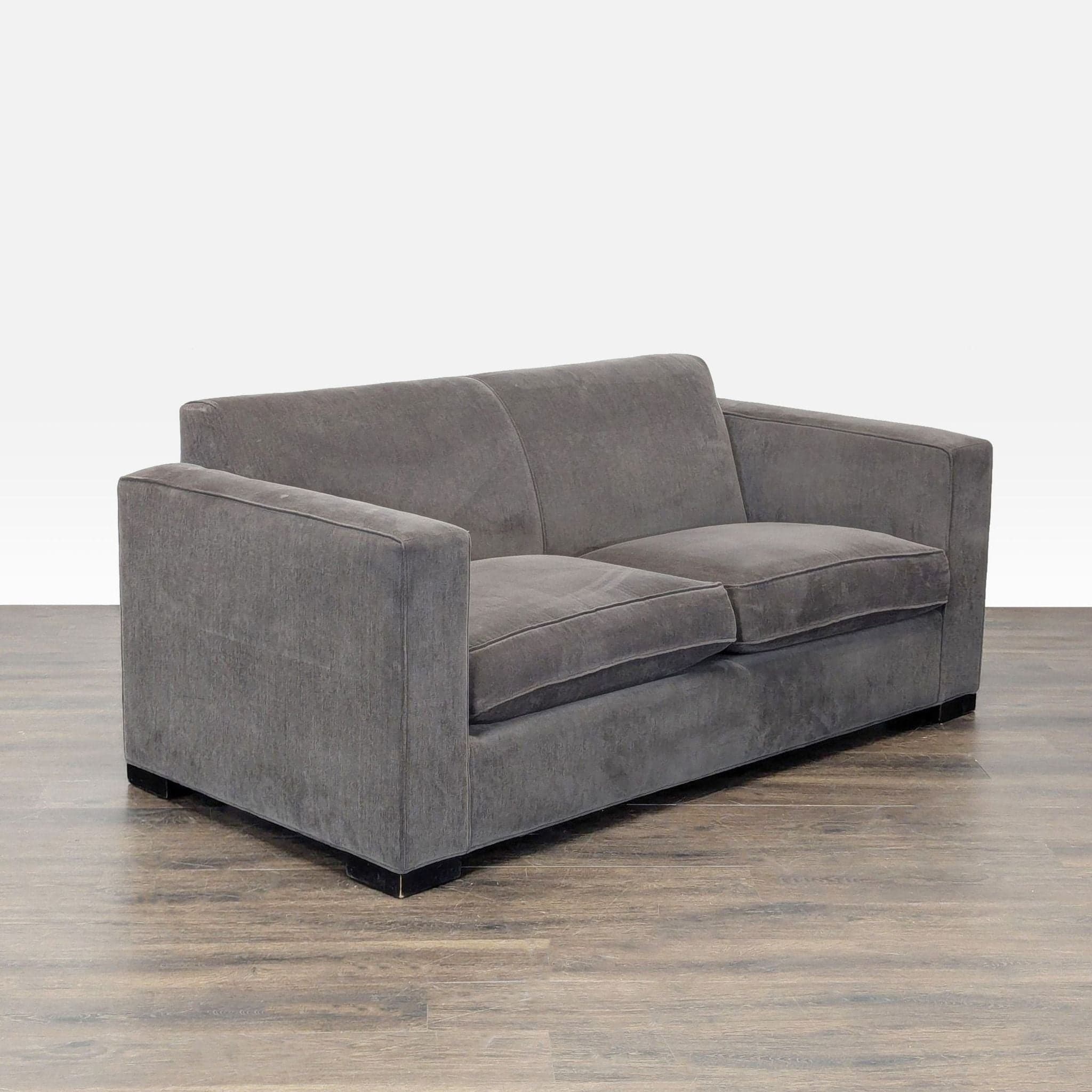 Room & Board Modern Gray Loveseat with Wide Track Arms - Thumbnail 2