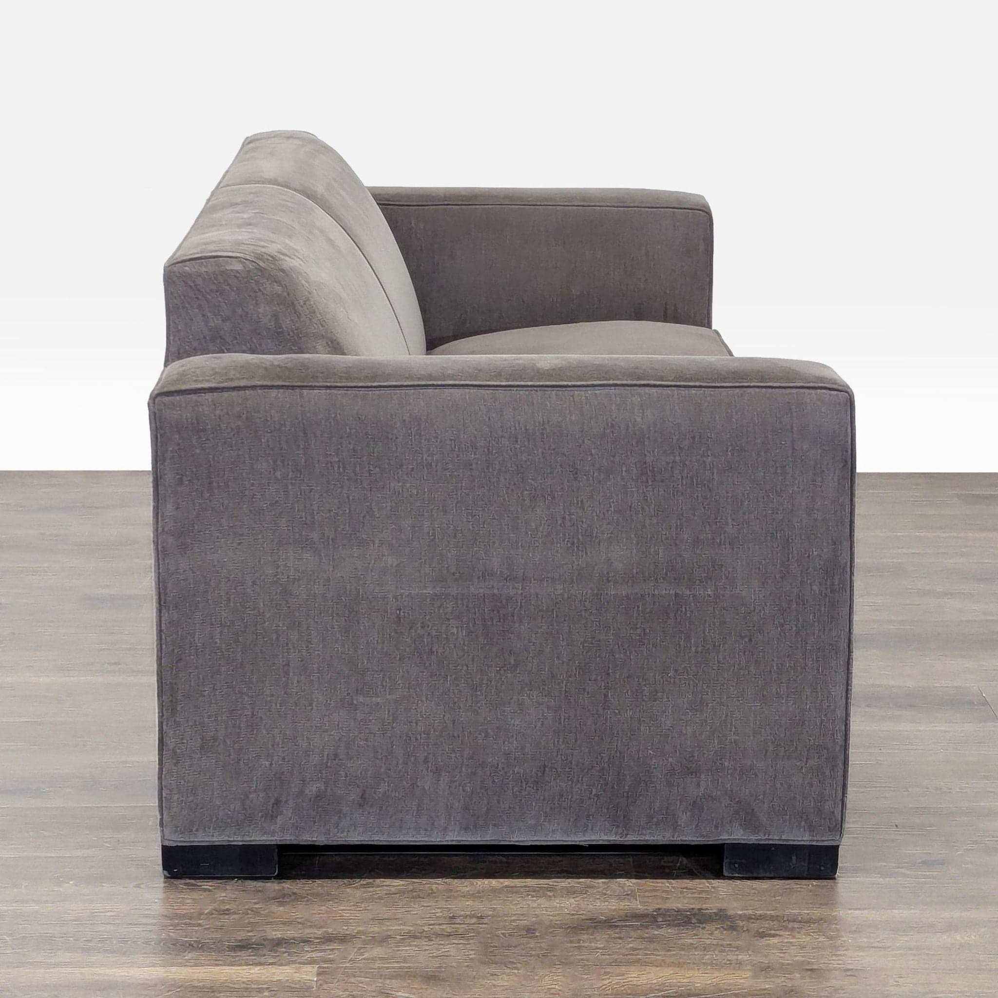 Room & Board Modern Gray Loveseat with Wide Track Arms - Thumbnail 3