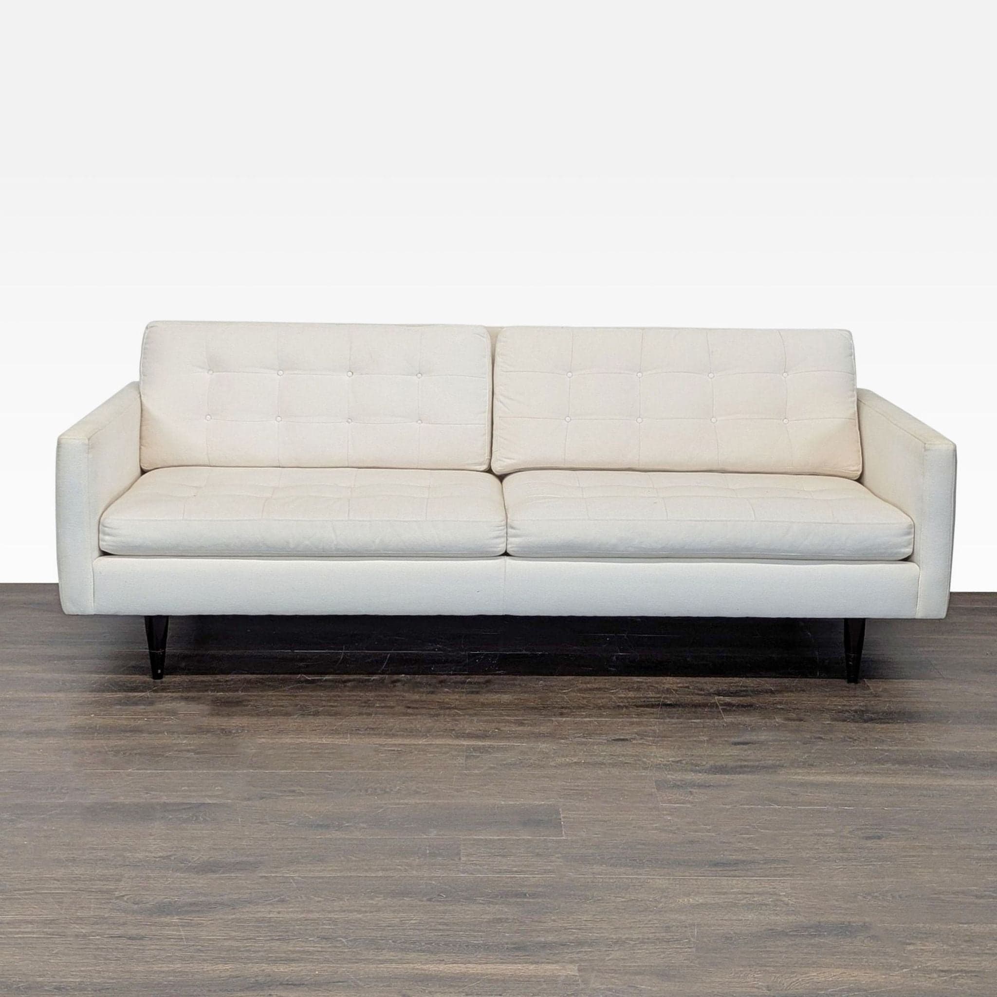 Crate and Barrel Petrie Modern 3-Seat Sofa - Cream Upholstery - Image 1
