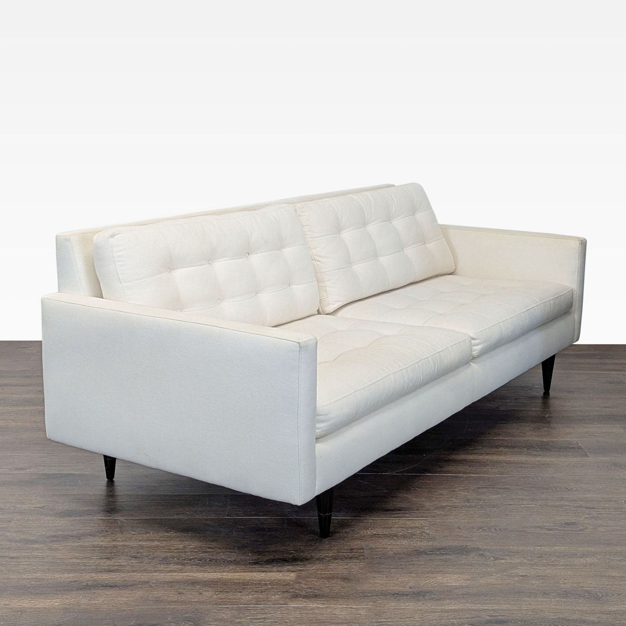 Crate and Barrel Petrie Modern 3-Seat Sofa - Cream Upholstery - Thumbnail 2