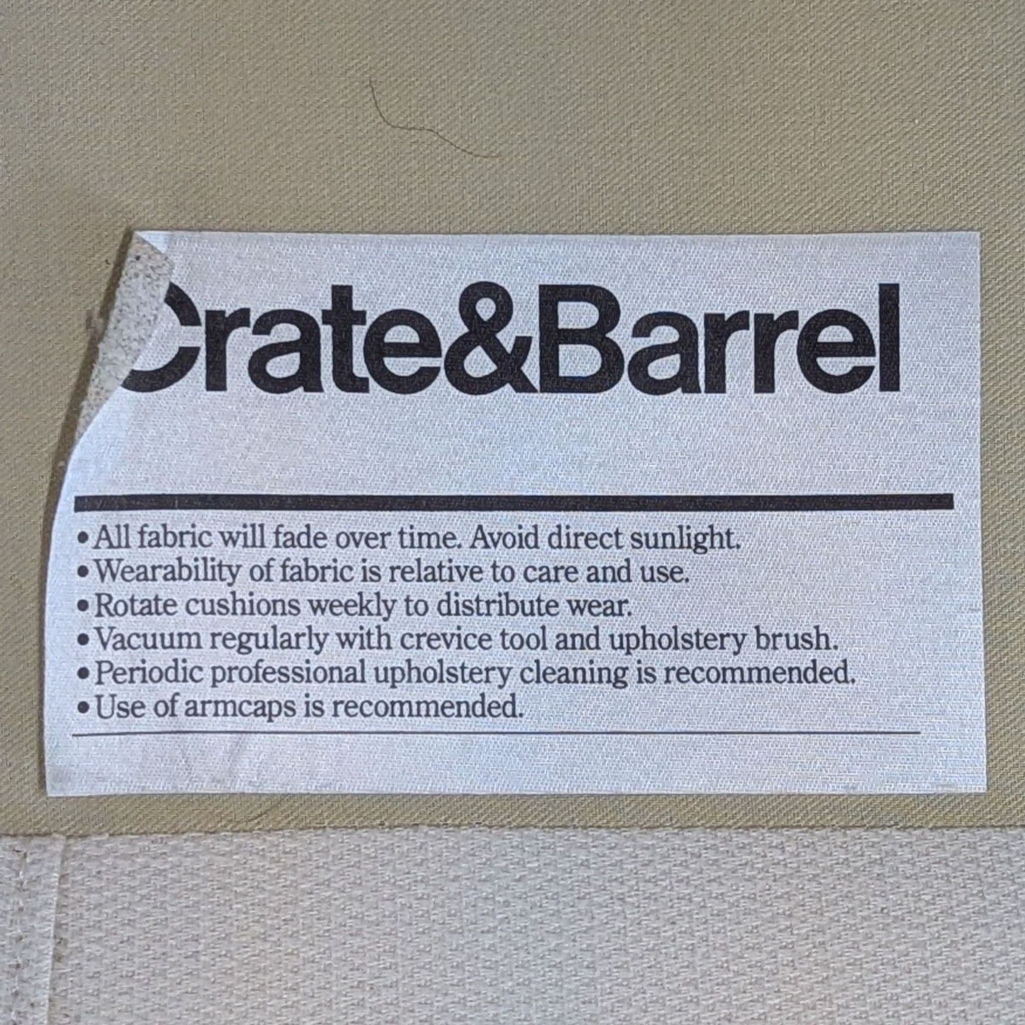 Crate and Barrel Petrie Modern 3-Seat Sofa - Cream Upholstery - Thumbnail 10