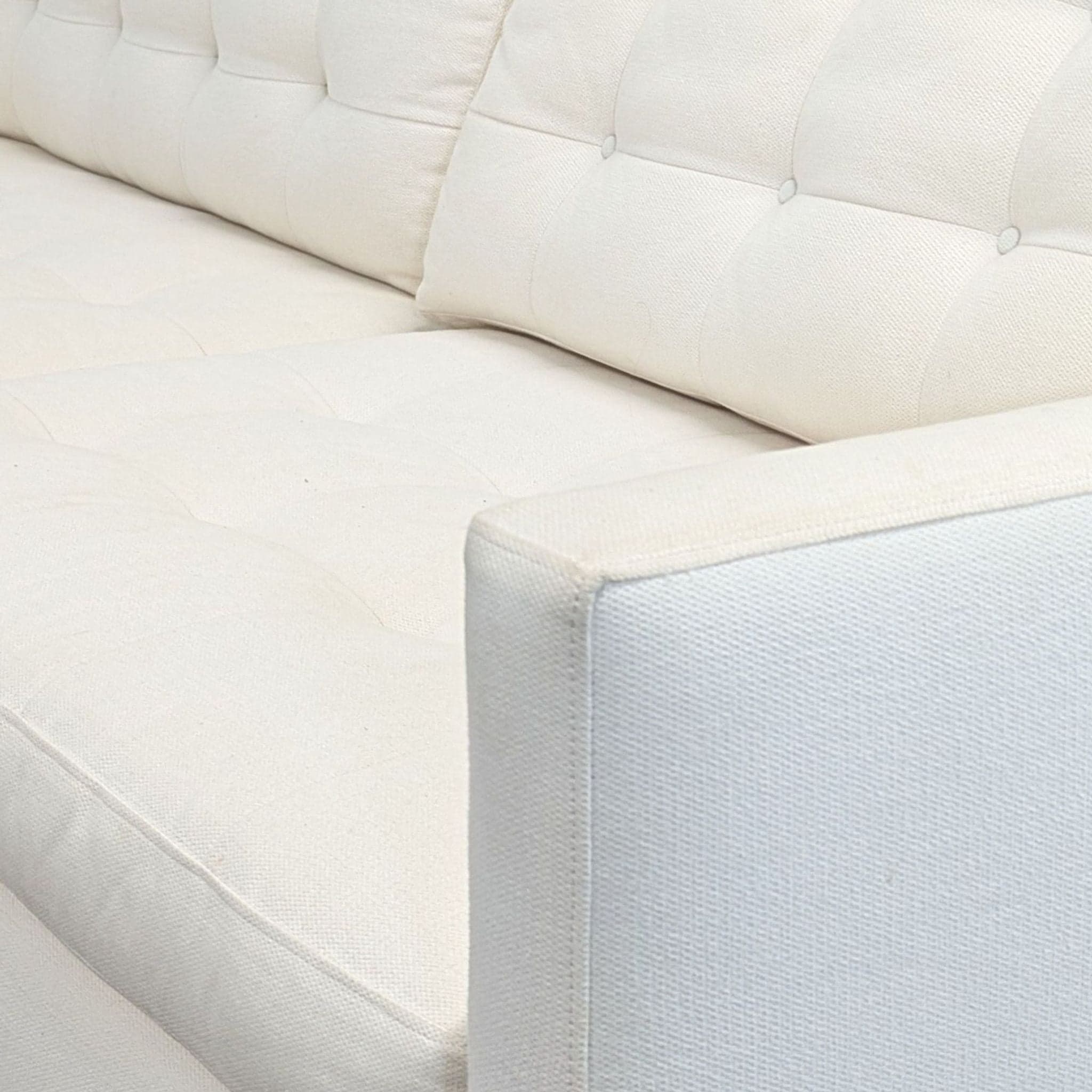 Crate and Barrel Petrie Modern 3-Seat Sofa - Cream Upholstery - Thumbnail 6