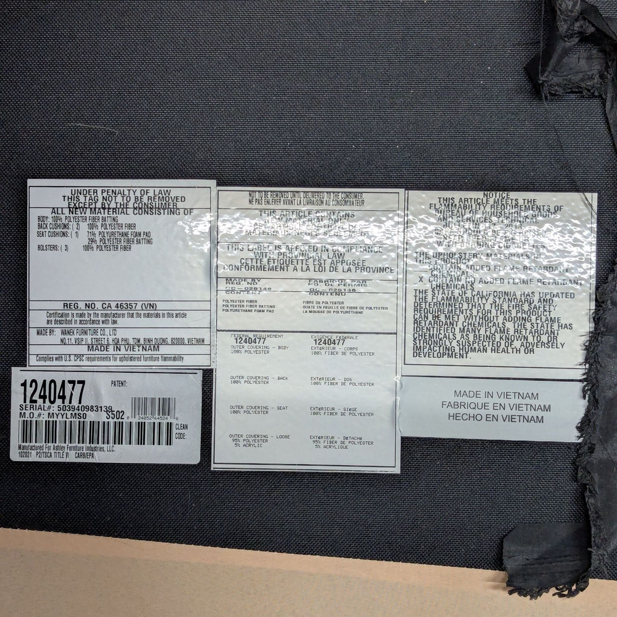 Ashley Furniture Carnaby Modern Fabric Sectional Sofa with Chaise - Thumbnail 6