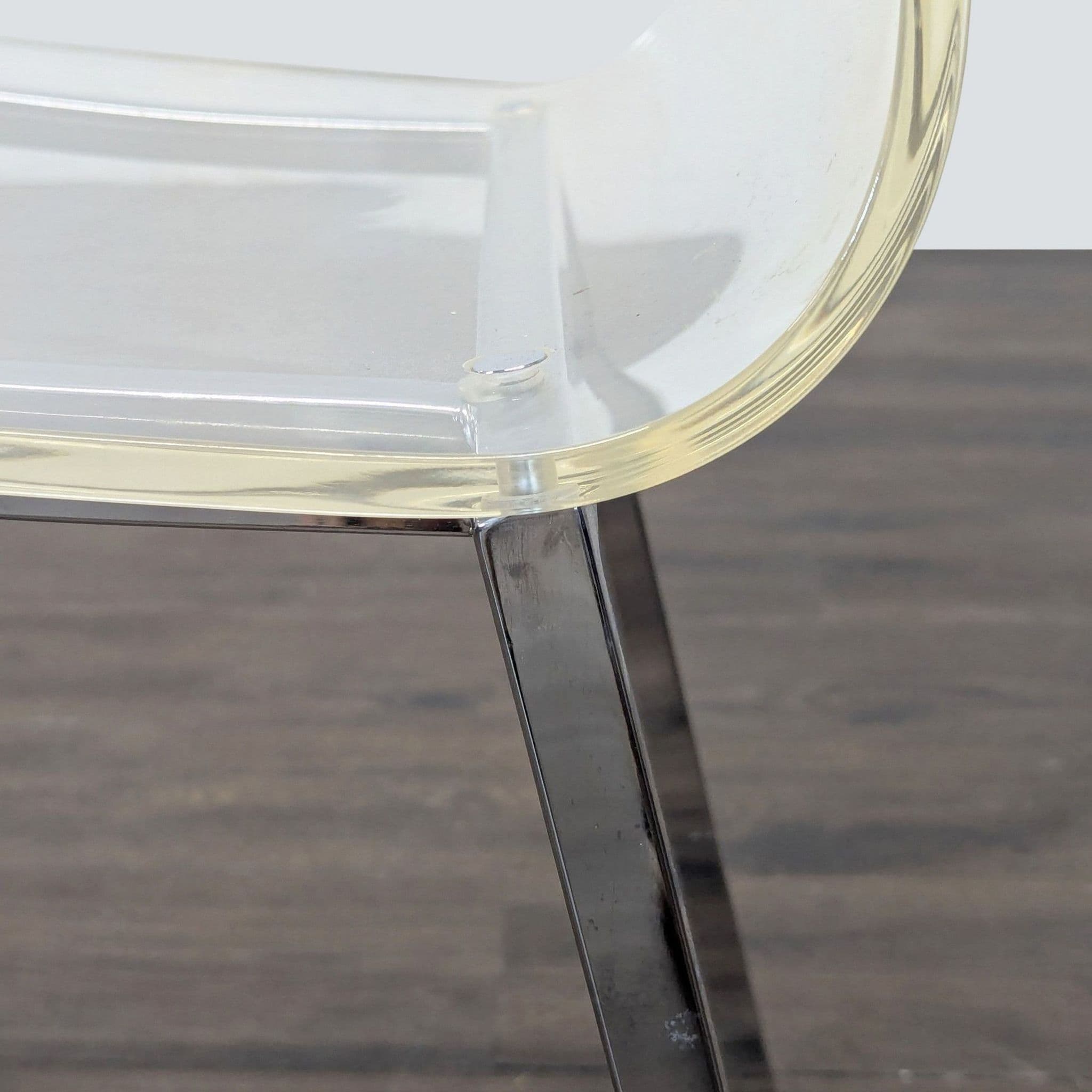 Clear Plastic Dining Chair on Metal Base - Thumbnail 5