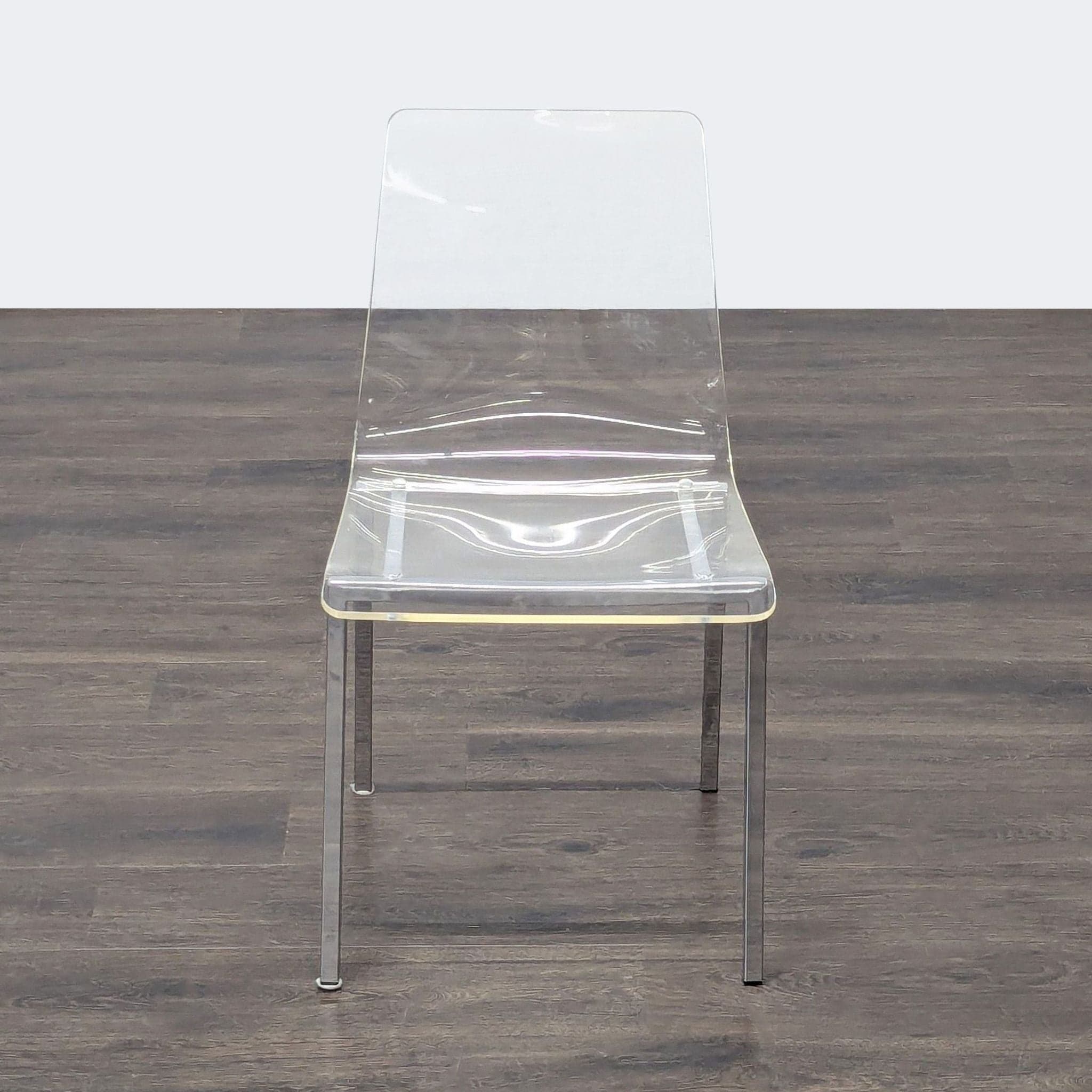 Clear Plastic Dining Chair on Metal Base - Thumbnail 4
