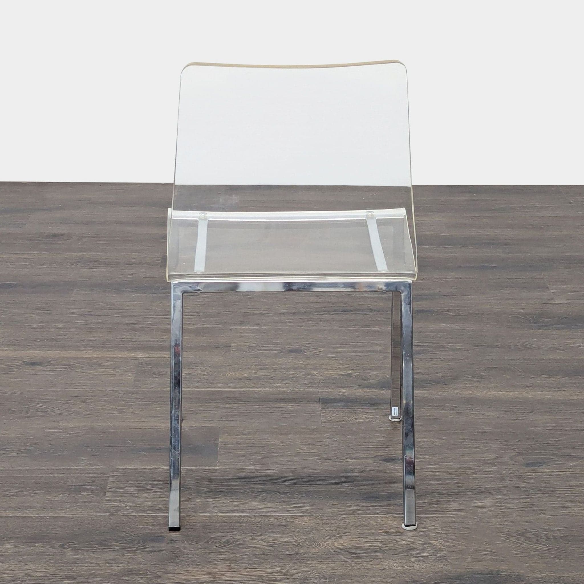 Clear Plastic Dining Chair on Metal Base - Thumbnail 7