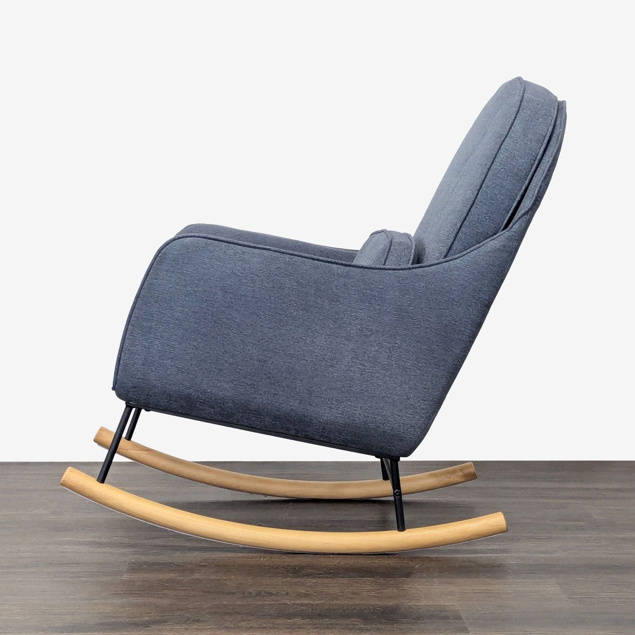 Delta Children Ella Modern Blue Rocking Chair for Nursery or Living Room - Thumbnail 4