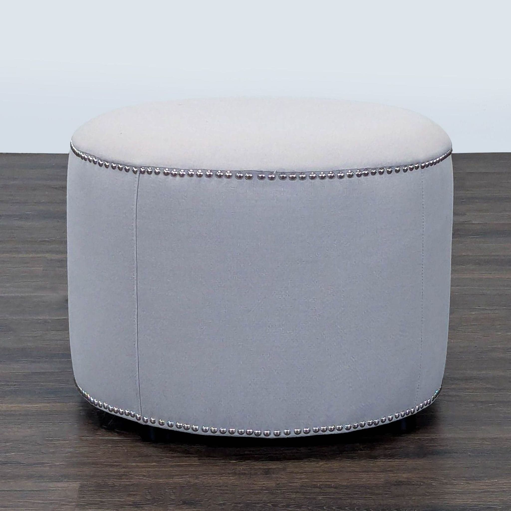 Safavieh Florentine Beige Linen Ottoman - Image 1