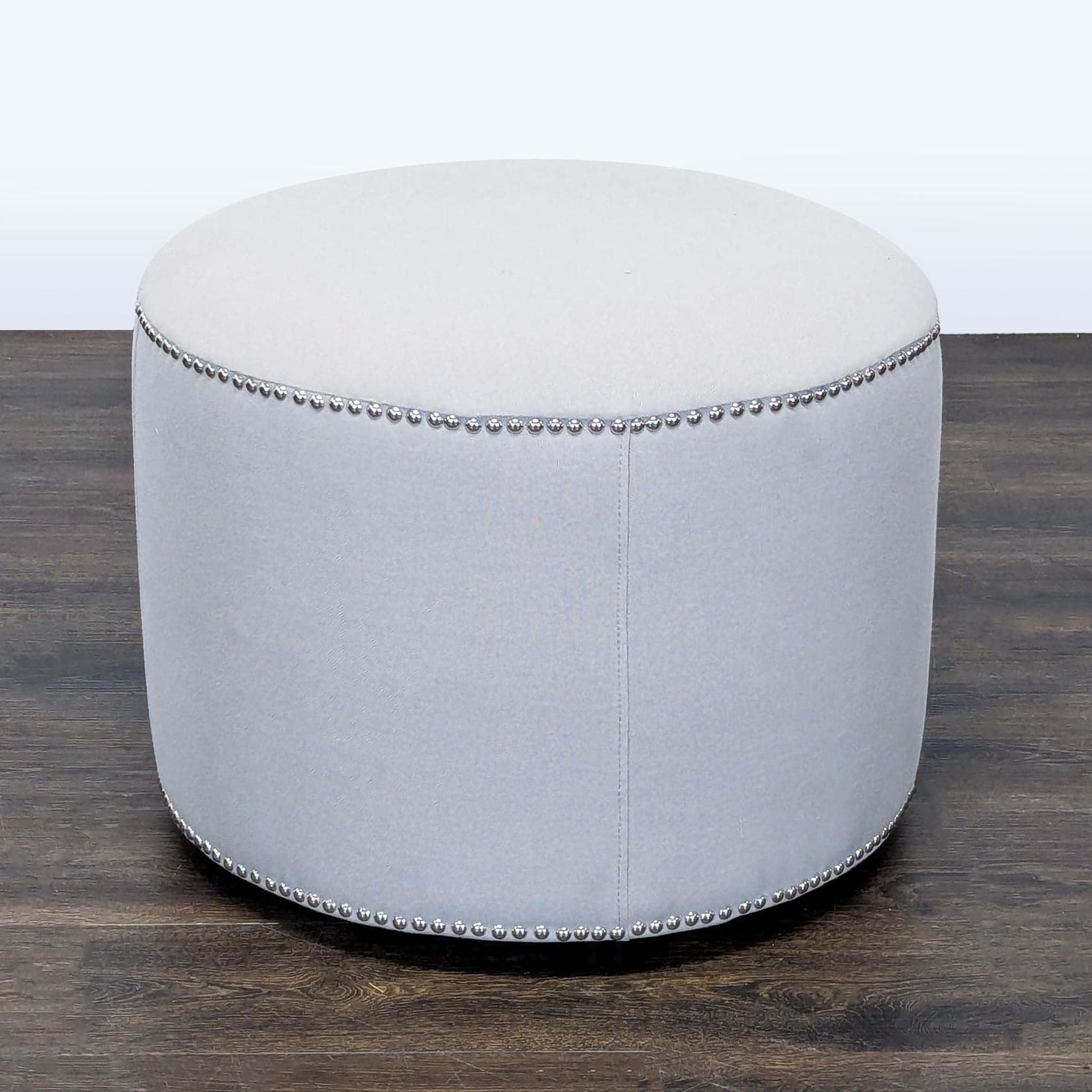 Safavieh Florentine Beige Linen Ottoman - Thumbnail 2