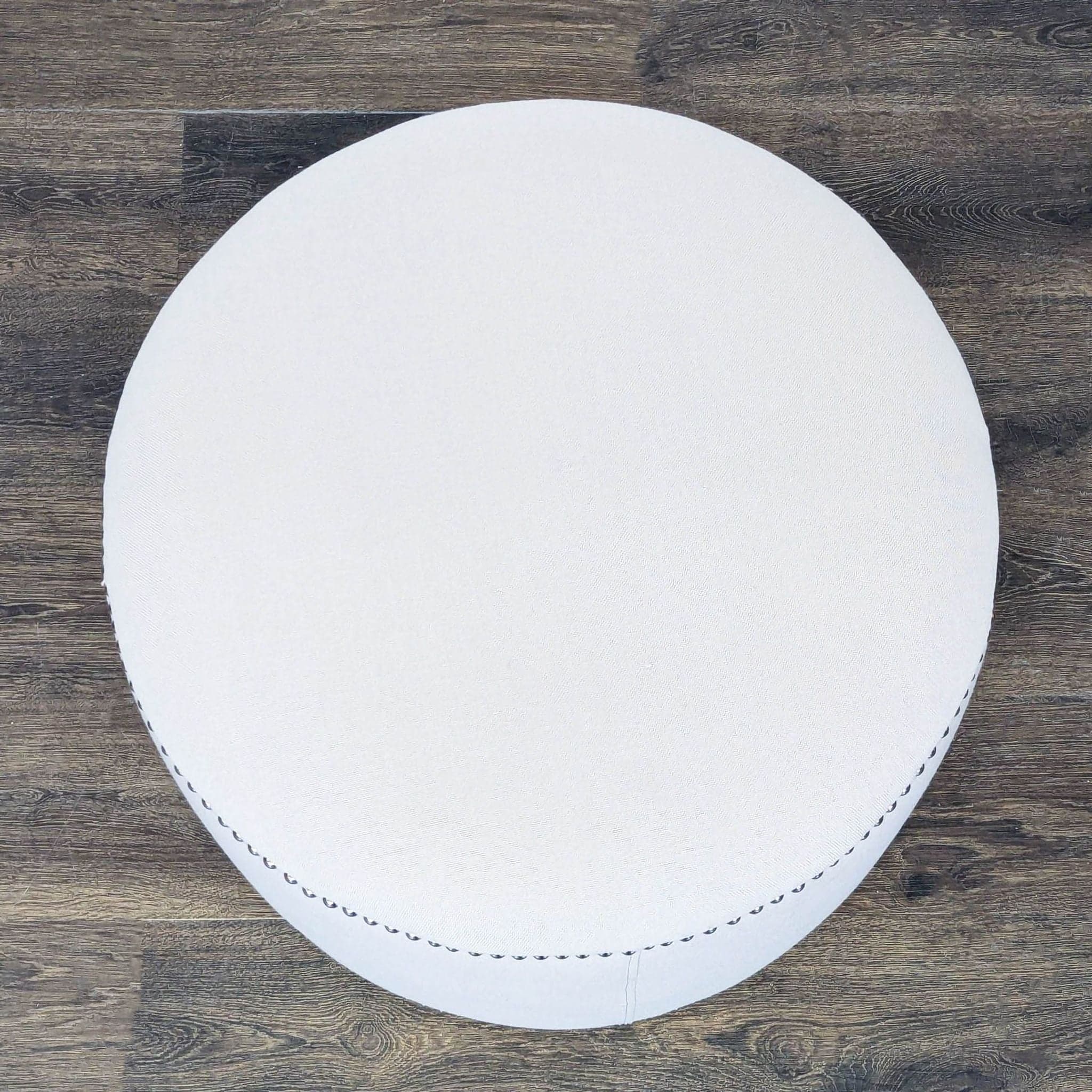 Safavieh Florentine Beige Linen Ottoman - Thumbnail 3