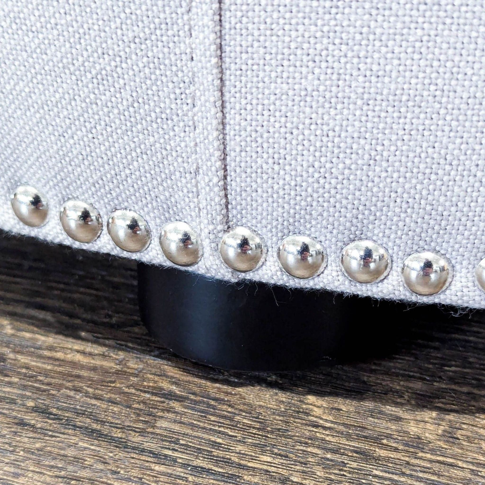 Safavieh Florentine Beige Linen Ottoman - Thumbnail 4