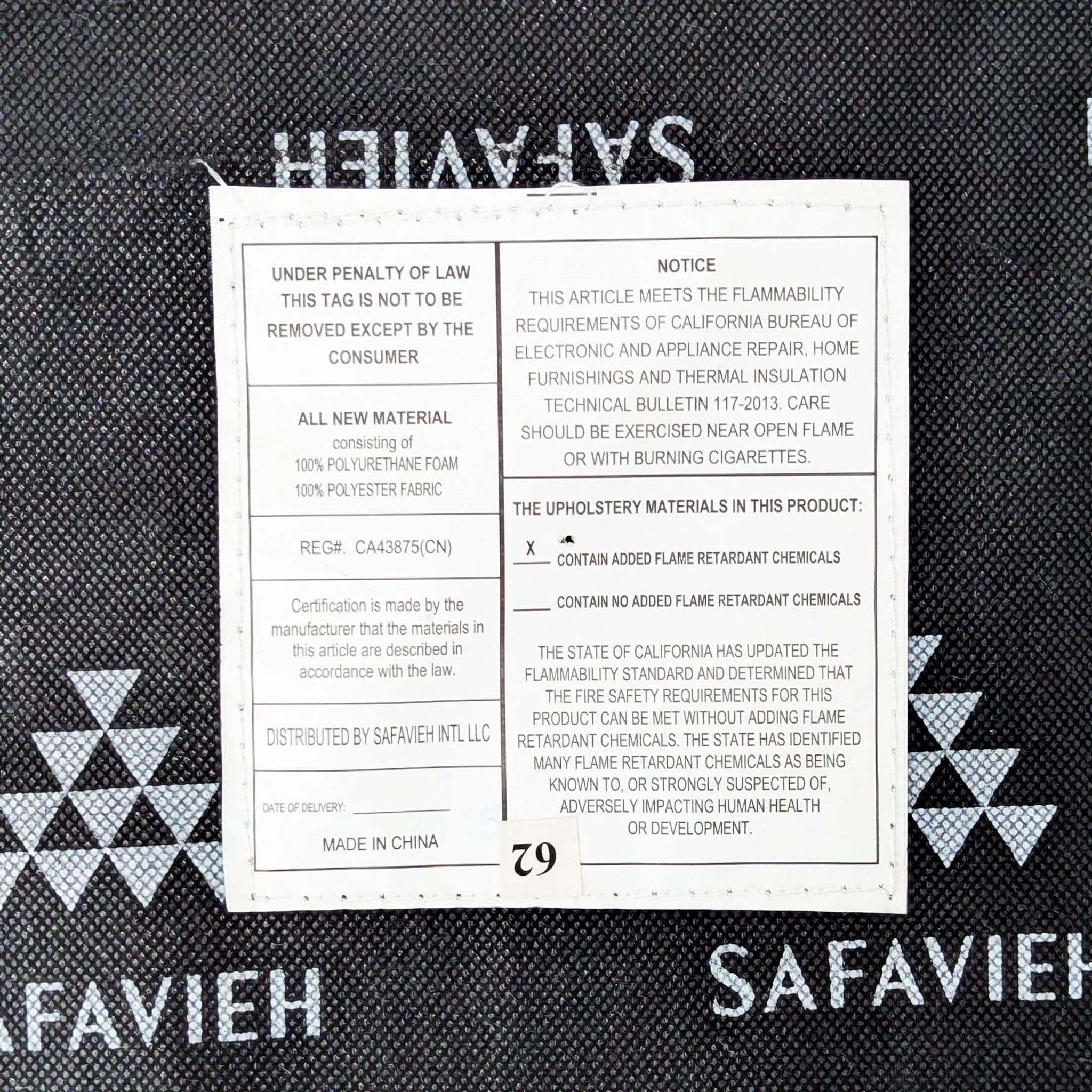 Safavieh Florentine Beige Linen Ottoman - Thumbnail 6