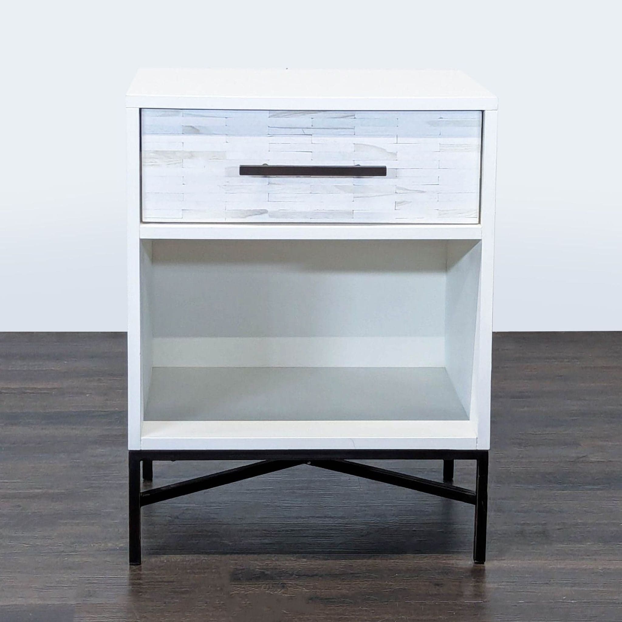 West Elm Wood Tiled Nightstand - Image 1