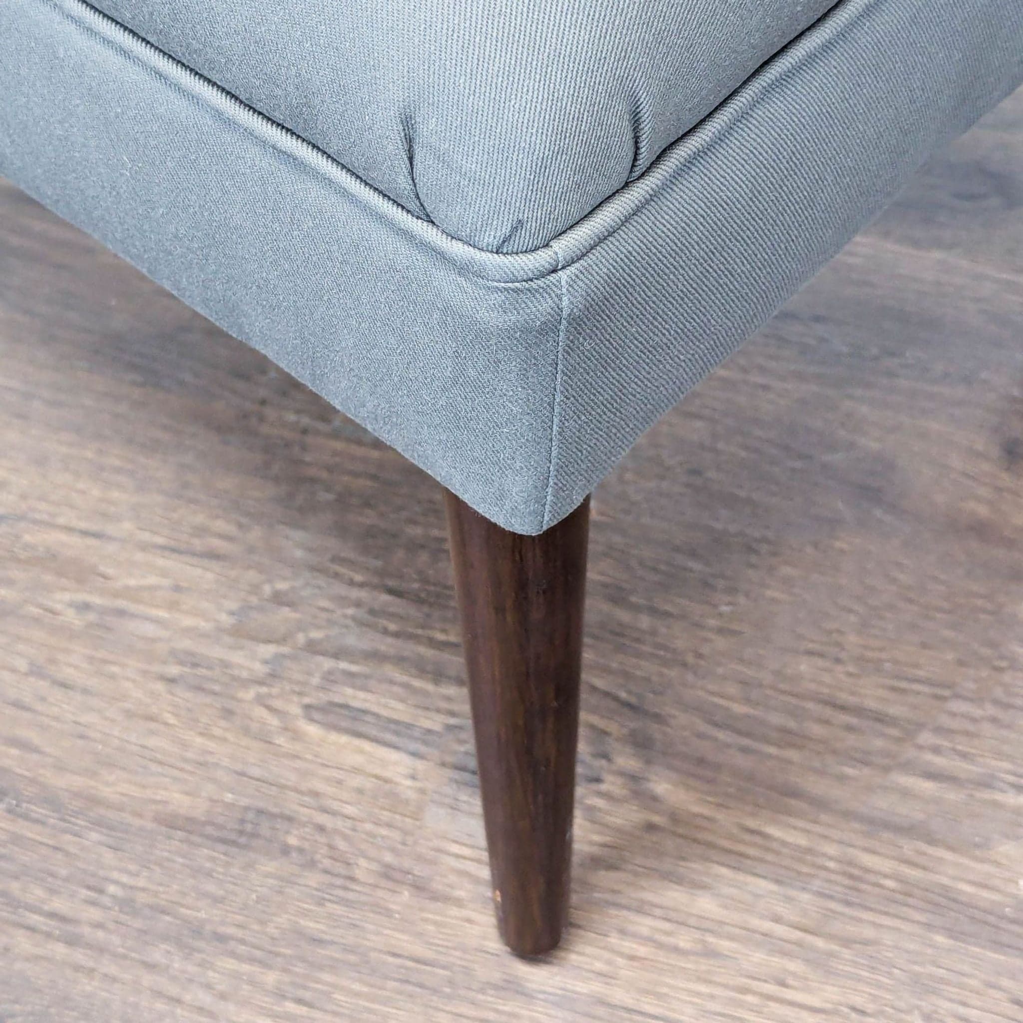 Skyline Furniture Upholstered Footstool on Wood Legs - Thumbnail 5