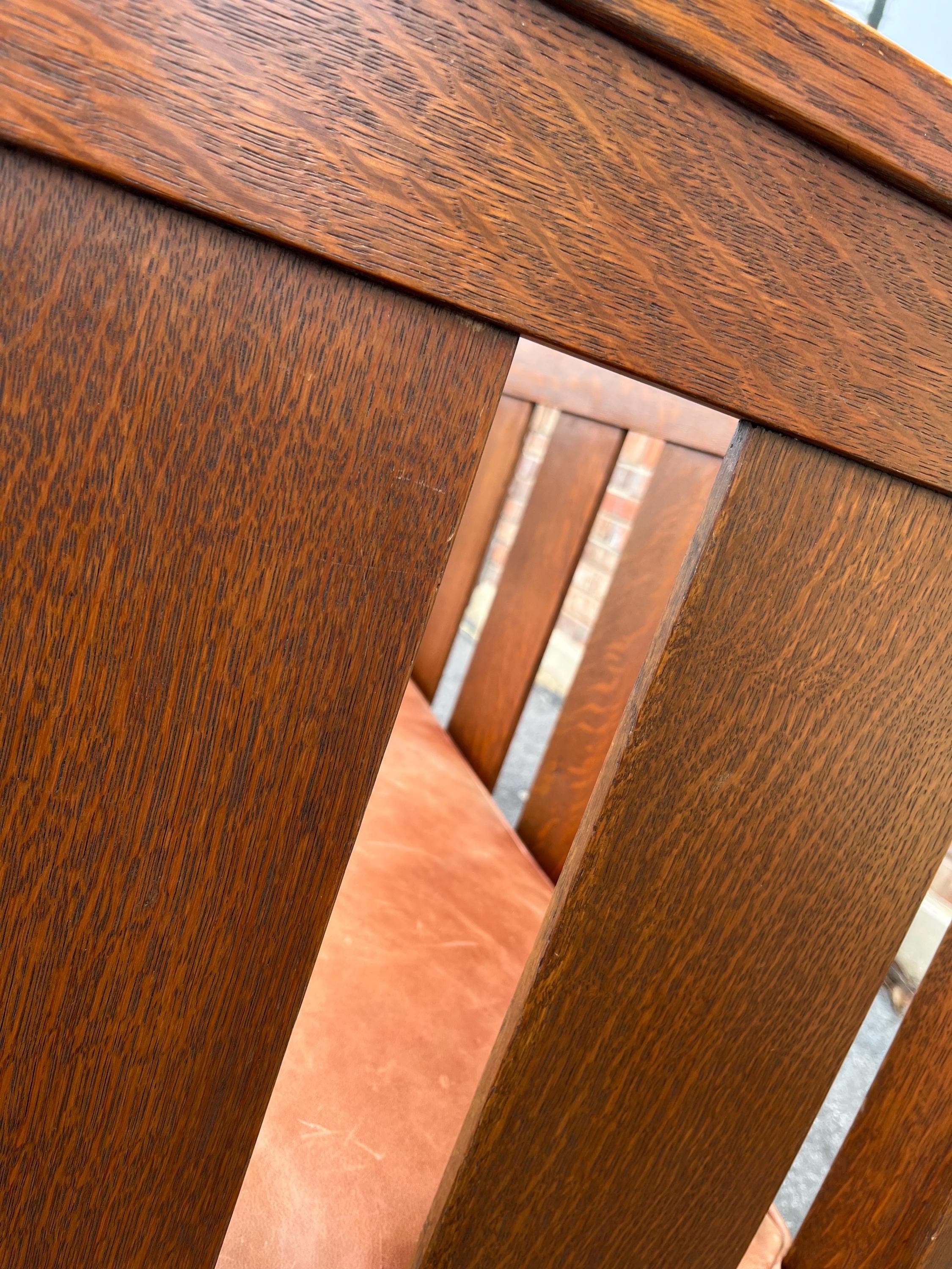 Early 20th Century L. & j.g. Stickley Model 216 Mission Oak Settle - Thumbnail 16