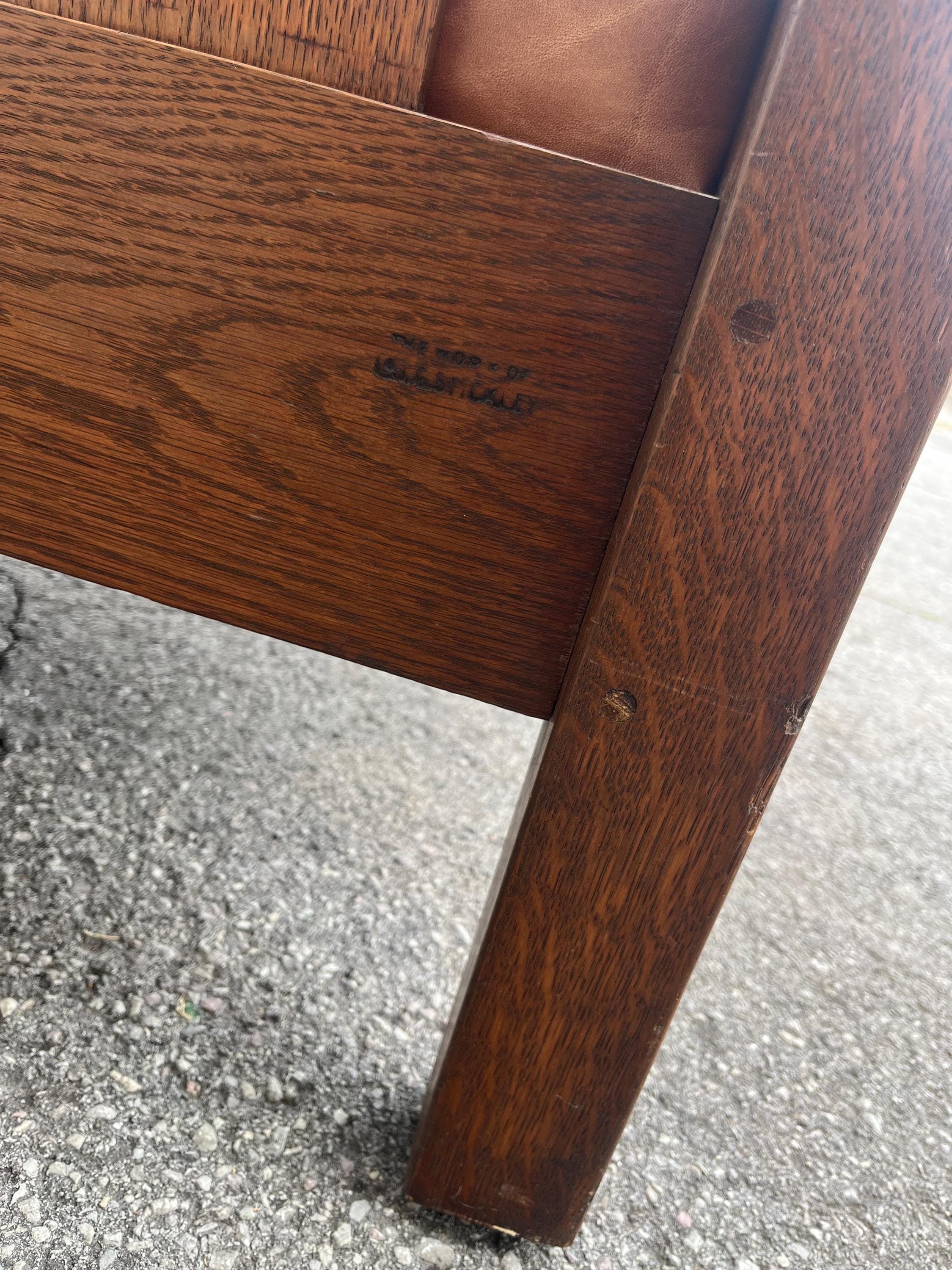 Early 20th Century L. & j.g. Stickley Model 216 Mission Oak Settle - Thumbnail 9