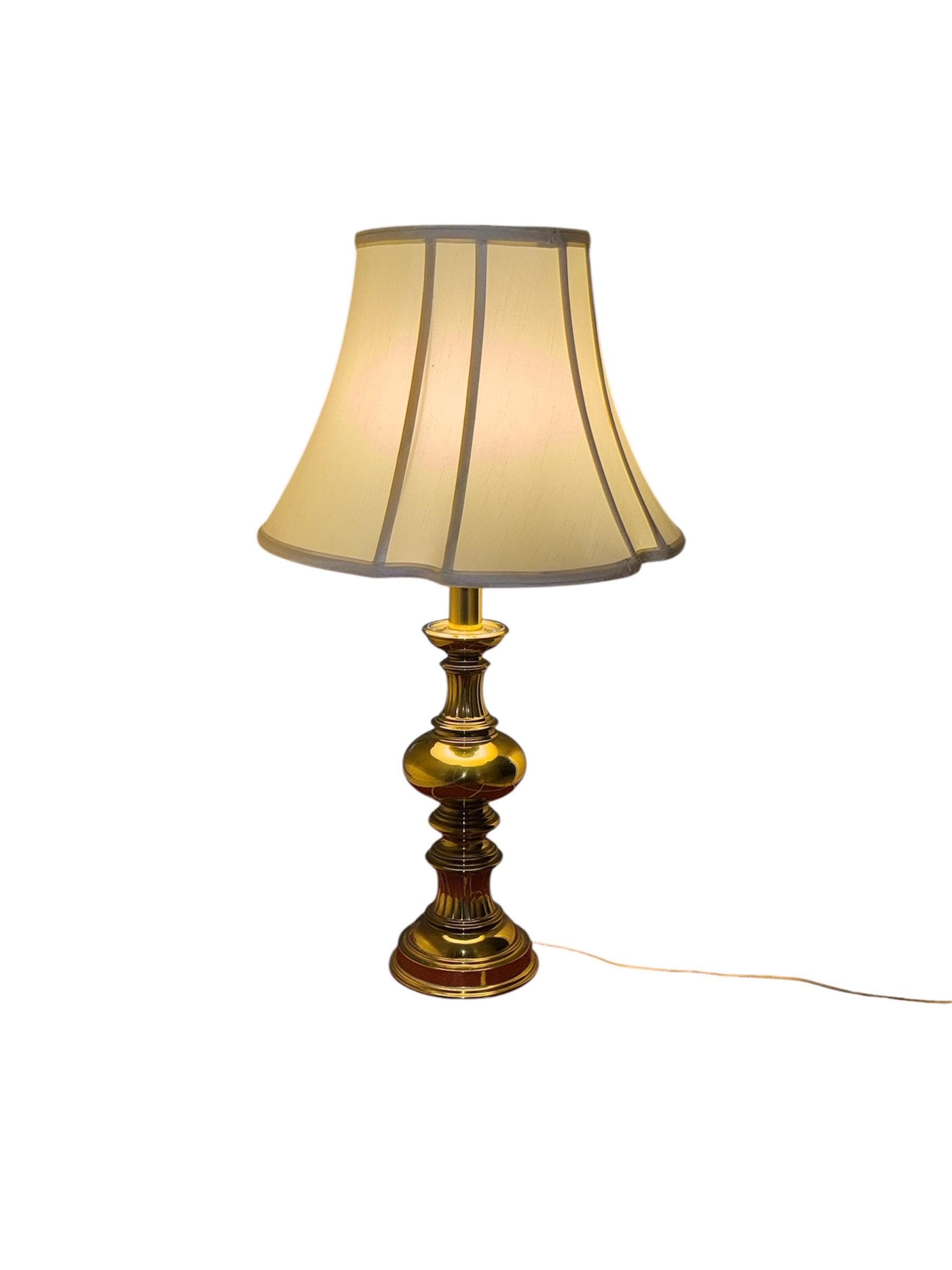 Vintage Brass Urn Table Lamp – Hollywood Regency Stiffel Style, 33"