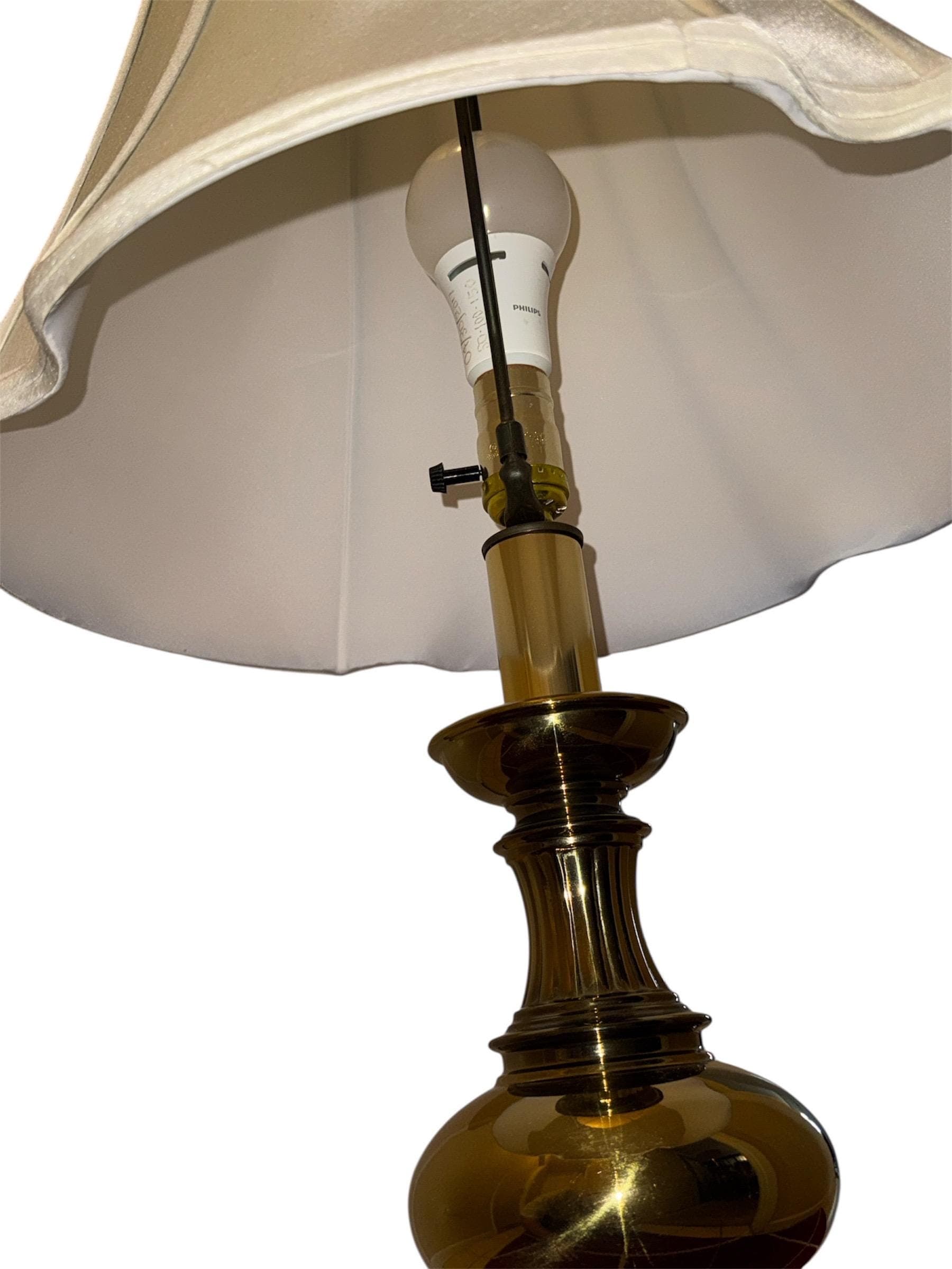 Vintage Brass Urn Table Lamp – Hollywood Regency Stiffel Style, 33" - Thumbnail 5