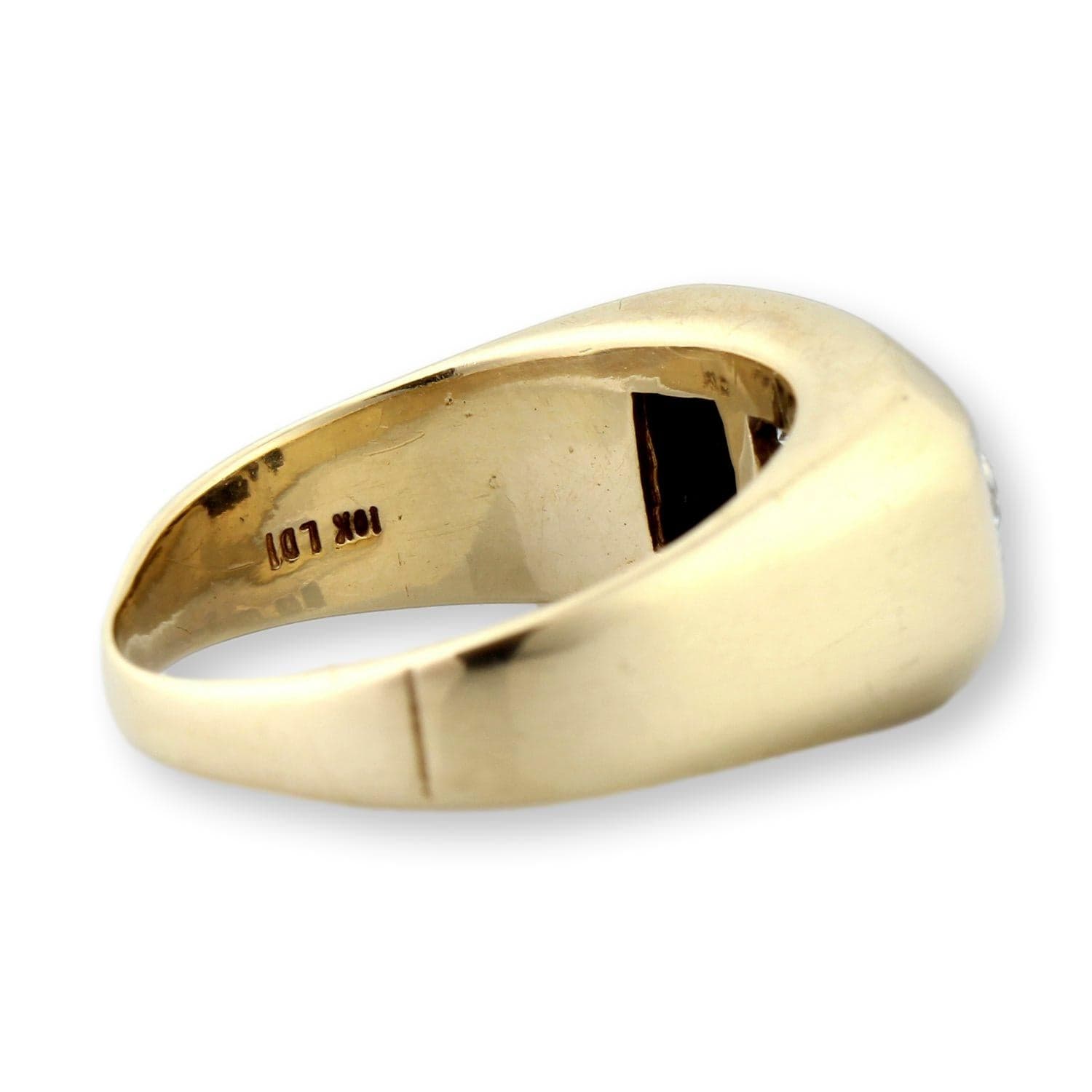 Vintage 10K Gold Three-Stone .43ctw Diamond Men’s Ring - Size 11.5 - Thumbnail 5