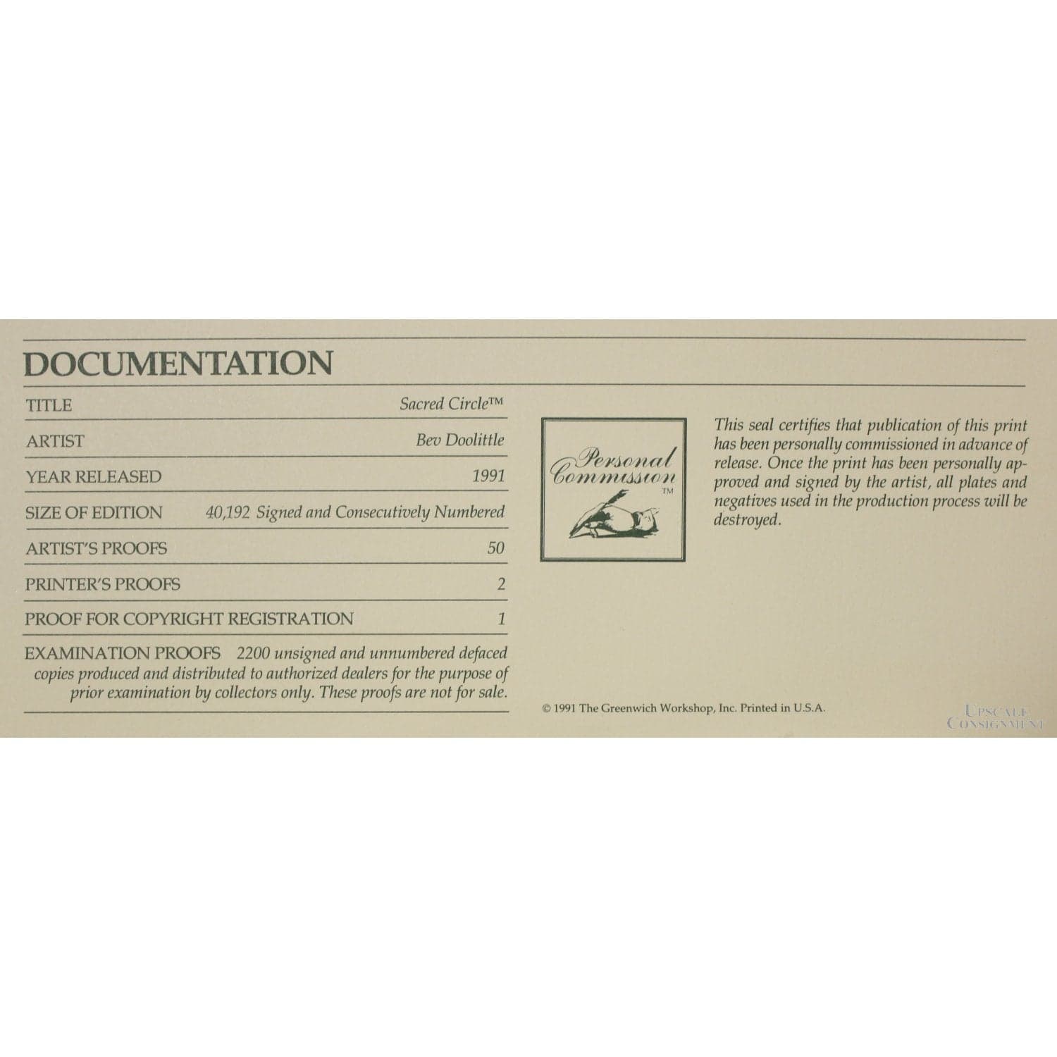 Framed Signed Limited Edition Print "Sacred Circle" by Bev Doolittle - Thumbnail 6