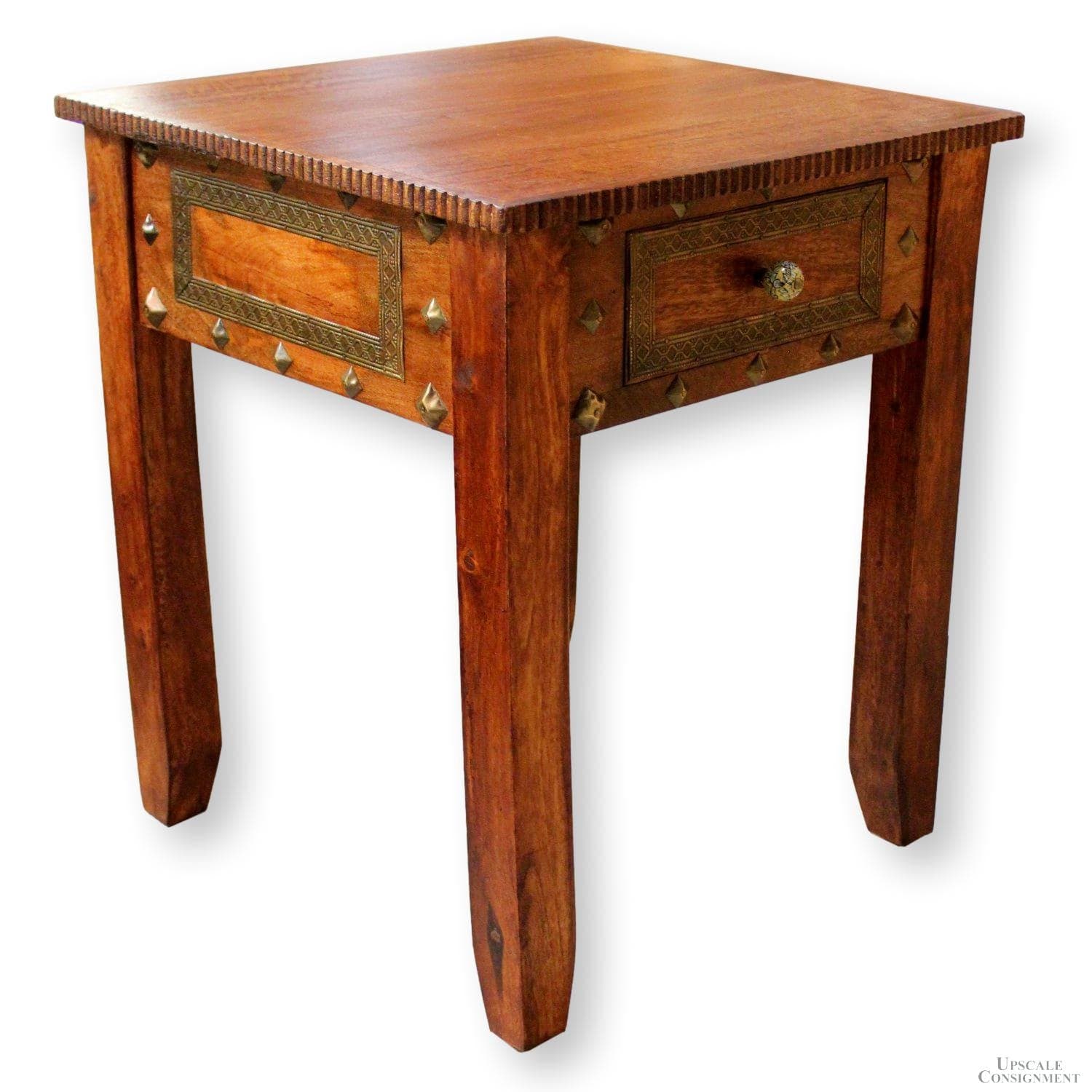 Pier 1 Imports End Table w/Brass Accents - Image 1