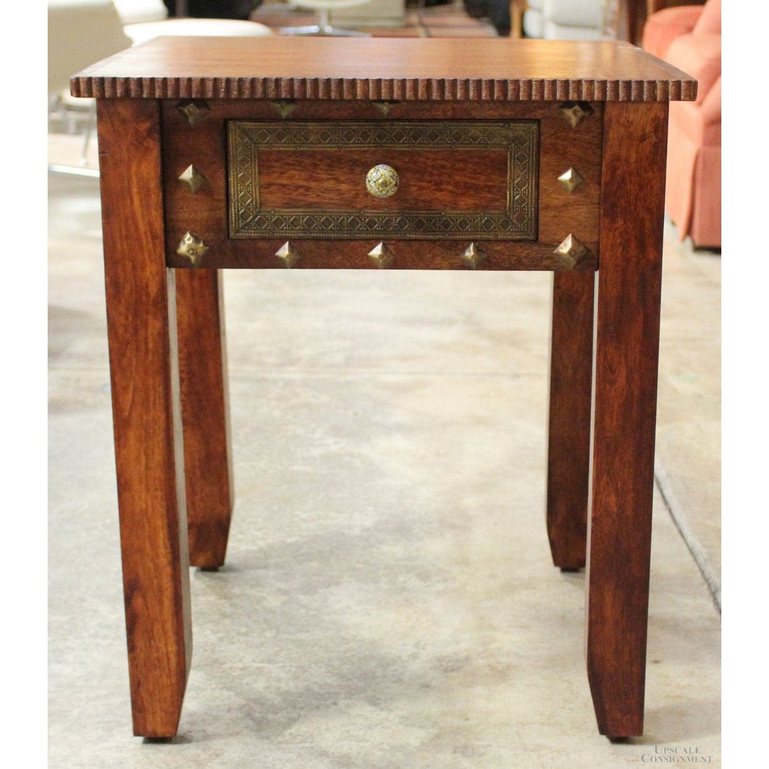 Pier 1 Imports End Table w/Brass Accents - Thumbnail 3