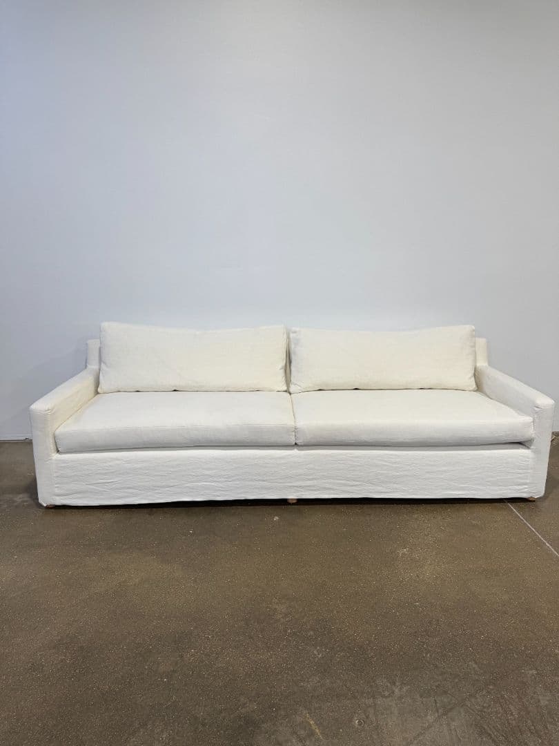 Jenni Kayne Harbor Sofa – 108" White Linen - Image 1