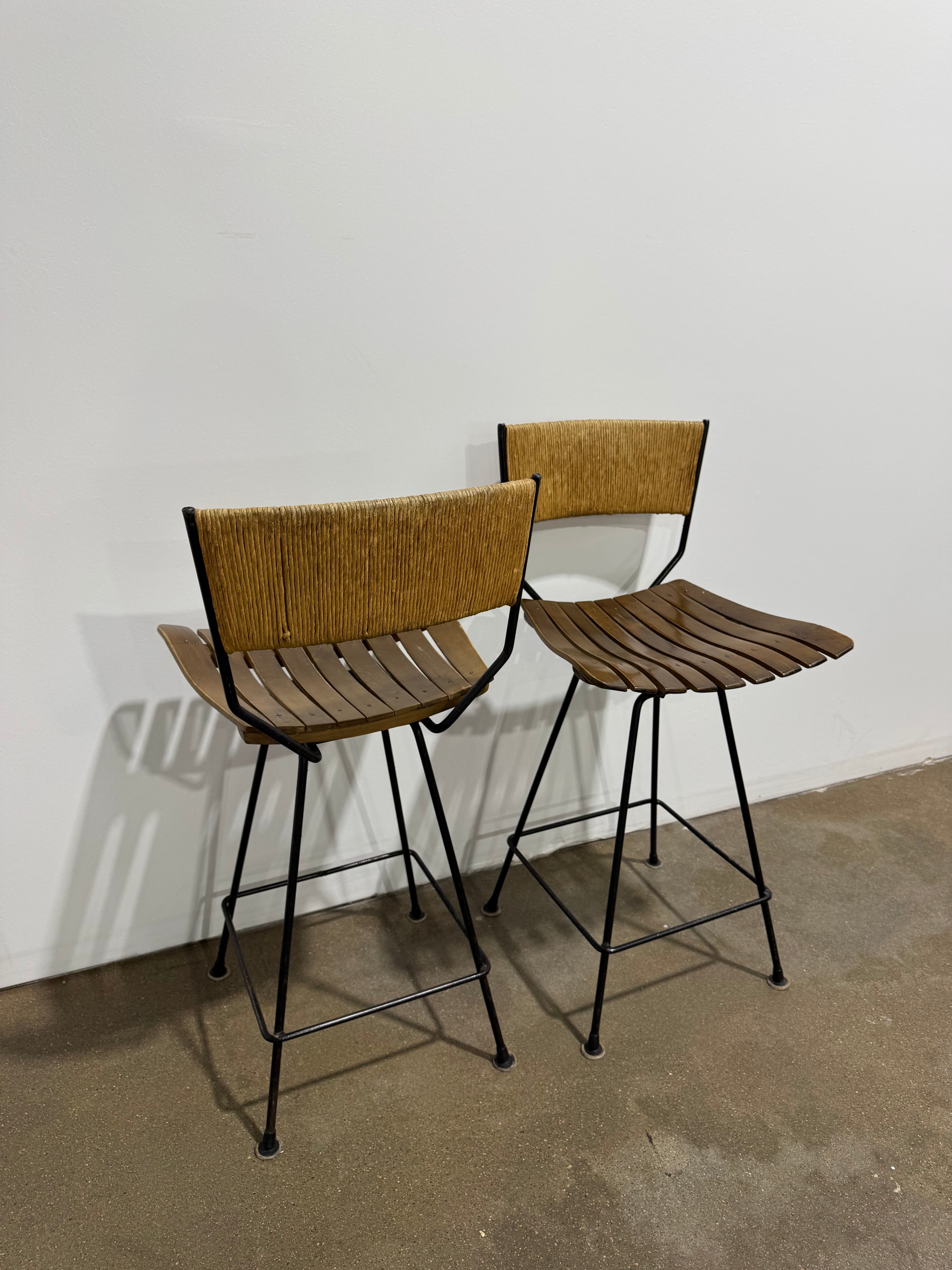 Arthur Umanoff Mid-Century Modern Counter Stool (set of 2) - Thumbnail 8