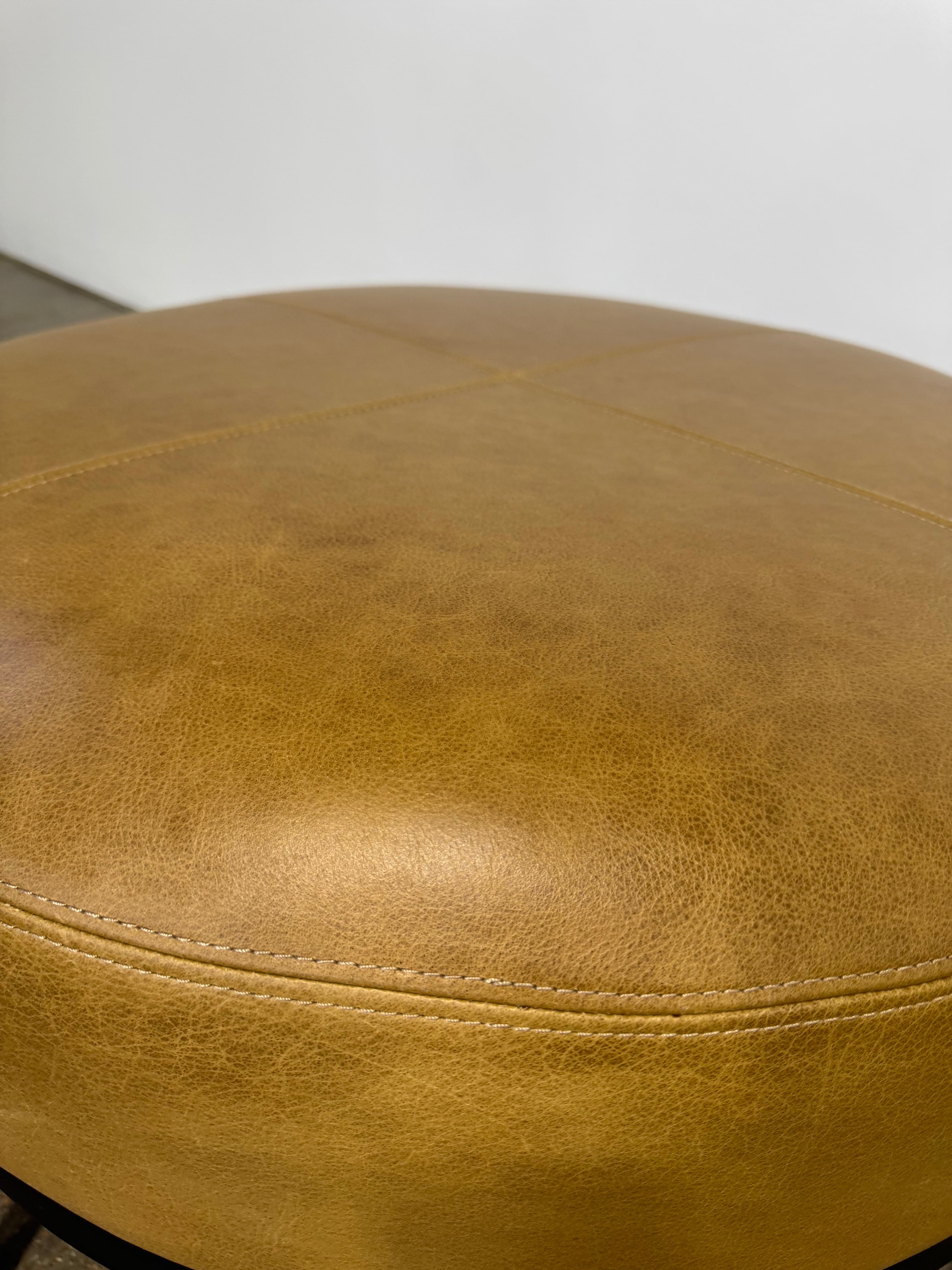 Interior Define Kyle Leather Ottoman - Thumbnail 4