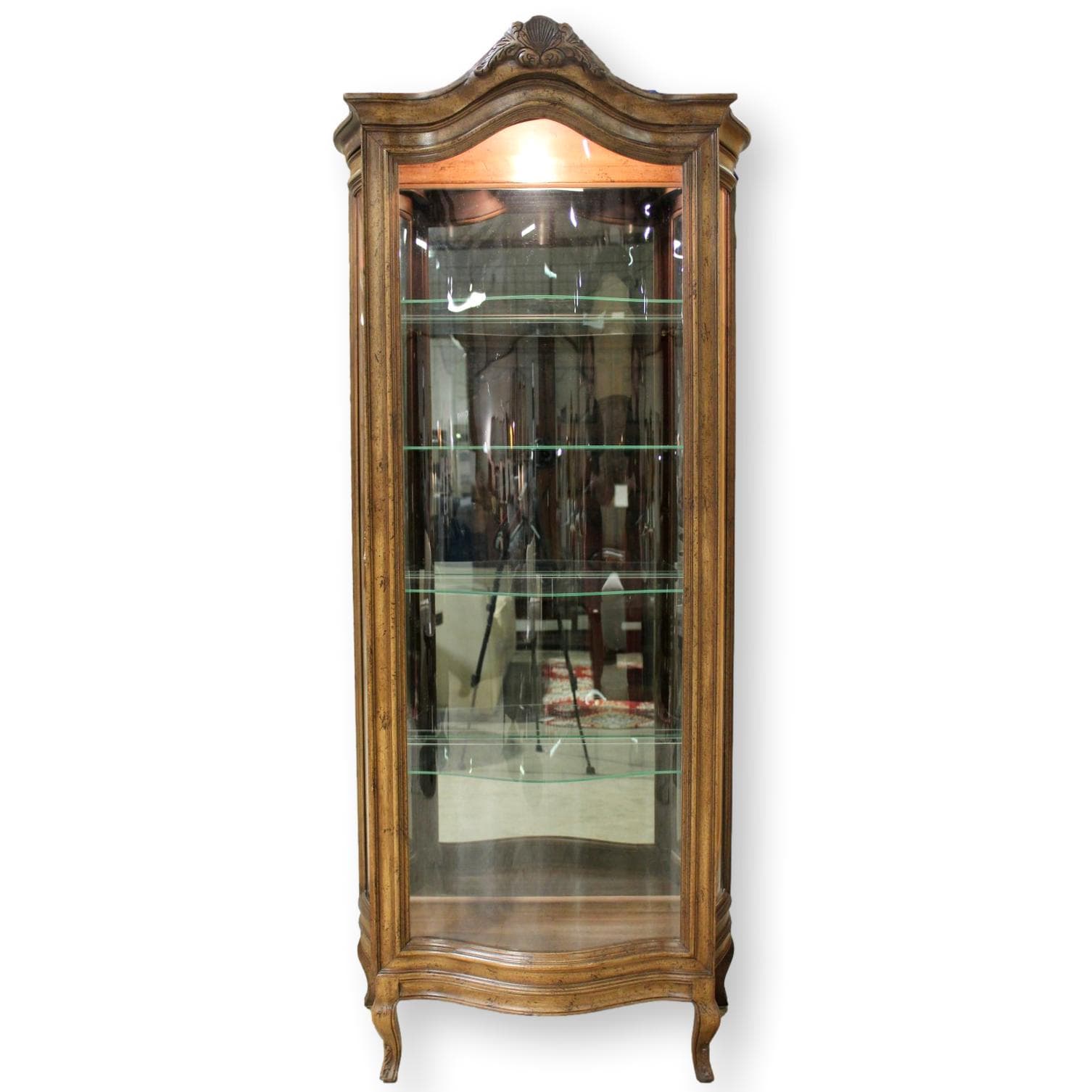 Curved Front Curio Cabinet - Image 1