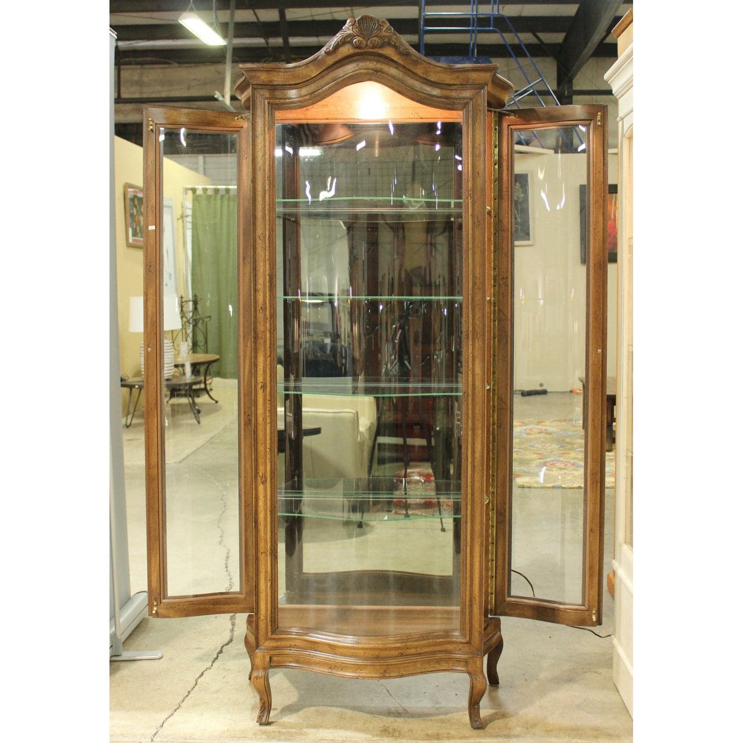 Curved Front Curio Cabinet - Thumbnail 2