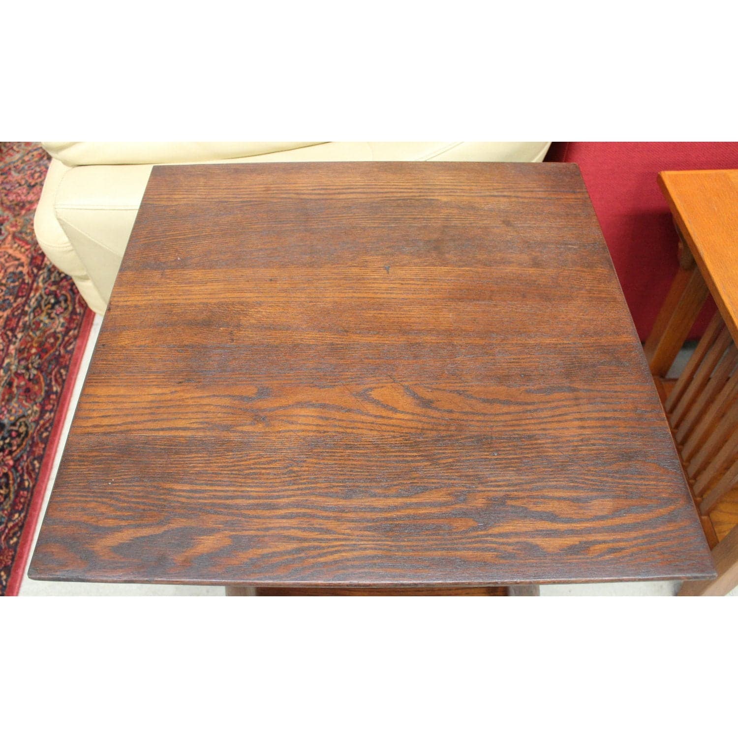 Vintage Dark Oak Accent Table - Dark Finish - Thumbnail 3