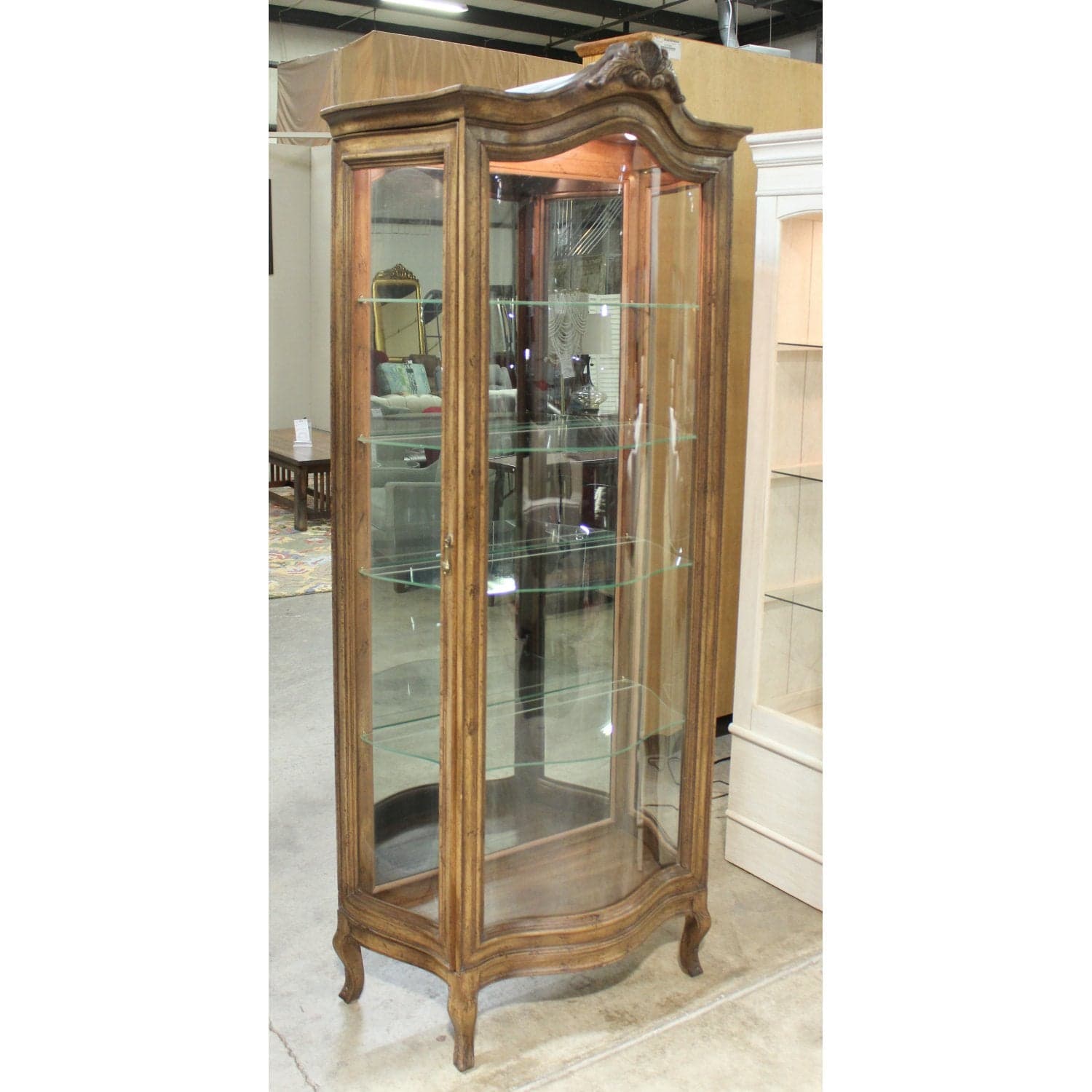 Curved Front Curio Cabinet - Thumbnail 3