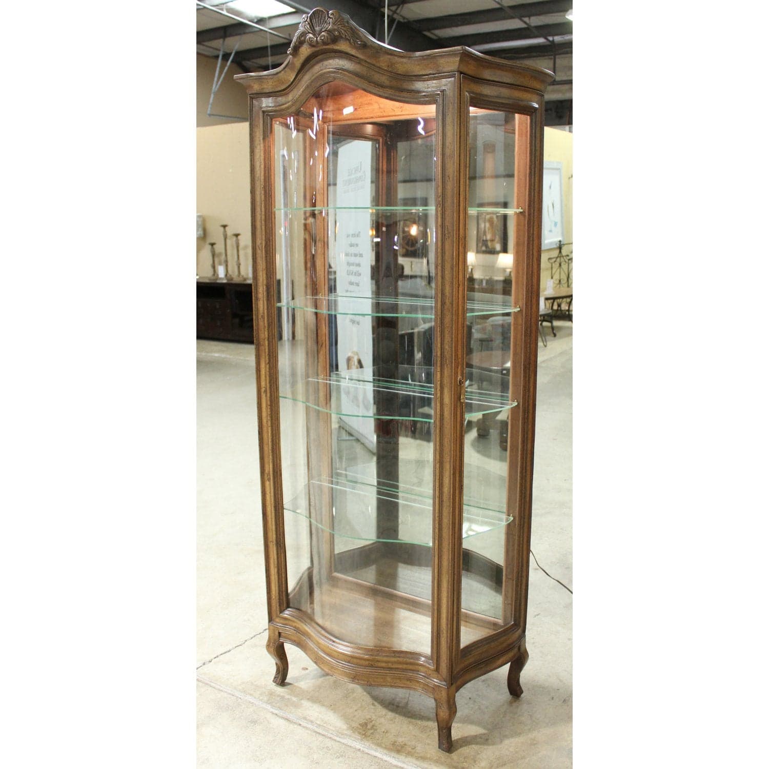 Curved Front Curio Cabinet - Thumbnail 4