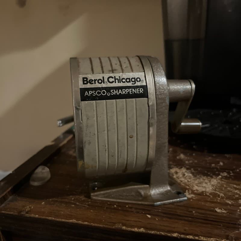 Vintage Berol Chicago APSCO Hand Crank Pencil Sharpener Wall or Desk Mount