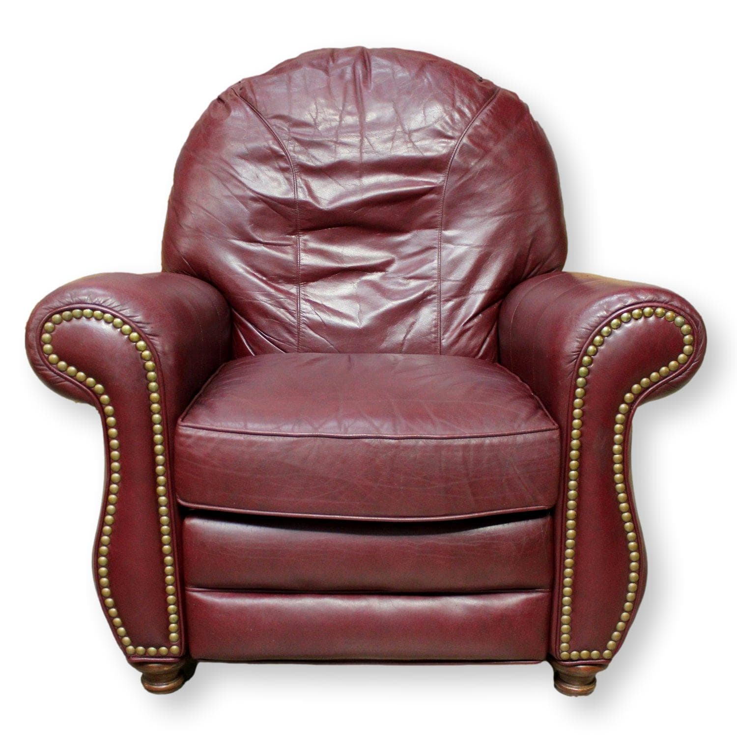 Bradington Young Burgundy Leather Recliner - Burgundy - Image 1